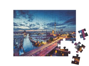 puzzleYOU Puzzle Abendliche Skyline von Berlin, 48 Puzzleteile, puzzleYOU-Kollektionen Berlin, Deutsche Städte