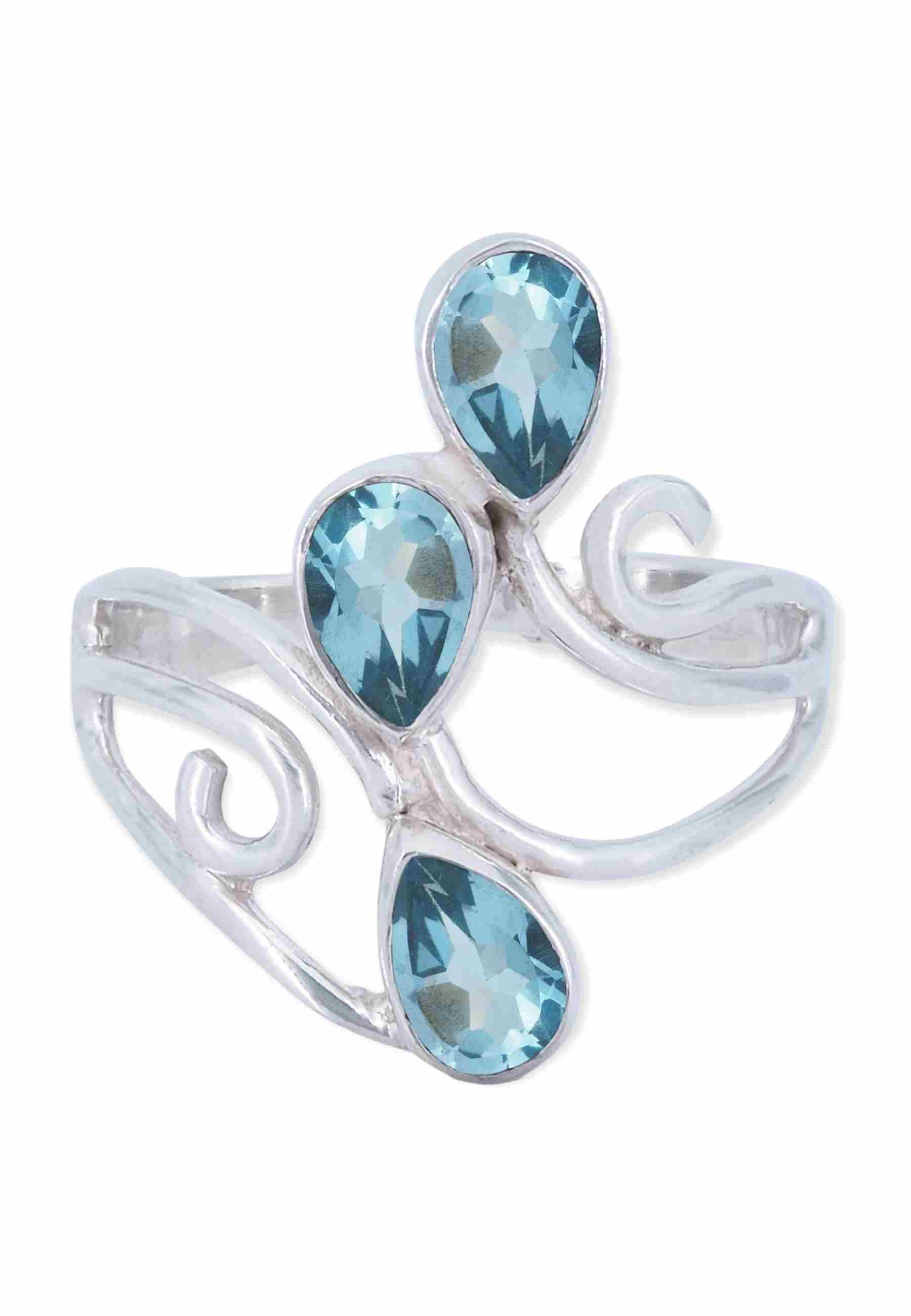 mantraroma Silberring SIDISTI aus 925 Silber mit blau Topas (Ring mit Schmu günstig online kaufen
