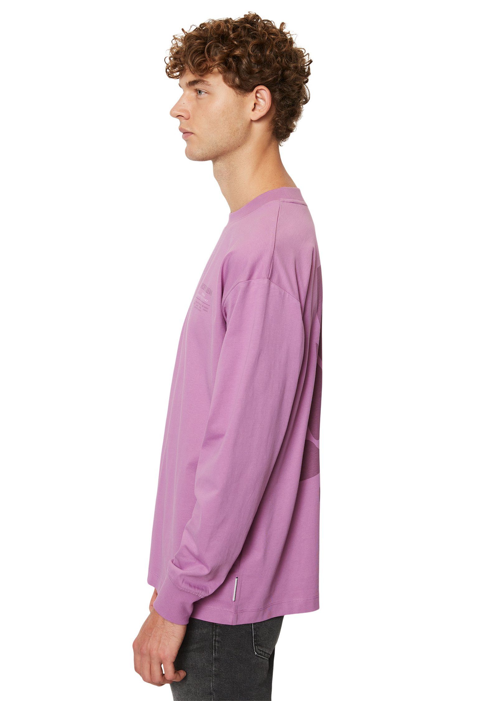 Marc O'Polo DENIM Langarmshirt mit Front- Back-Print und lila