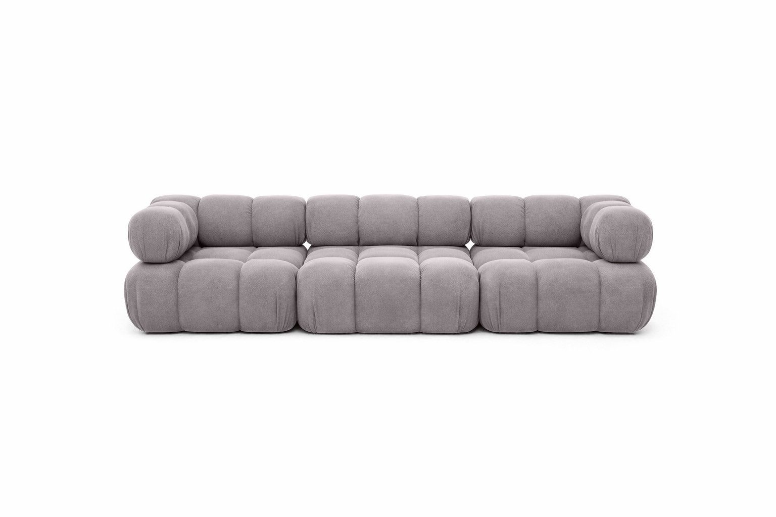 Kaiser Möbel Sofa Modulares 3-Sitzer-Sofa, gerade Couch, Stoff Salvador, Selia, 3-Sitzer, Veloursstoff Salvador, modernes Design,weiche, abgerundete Linien