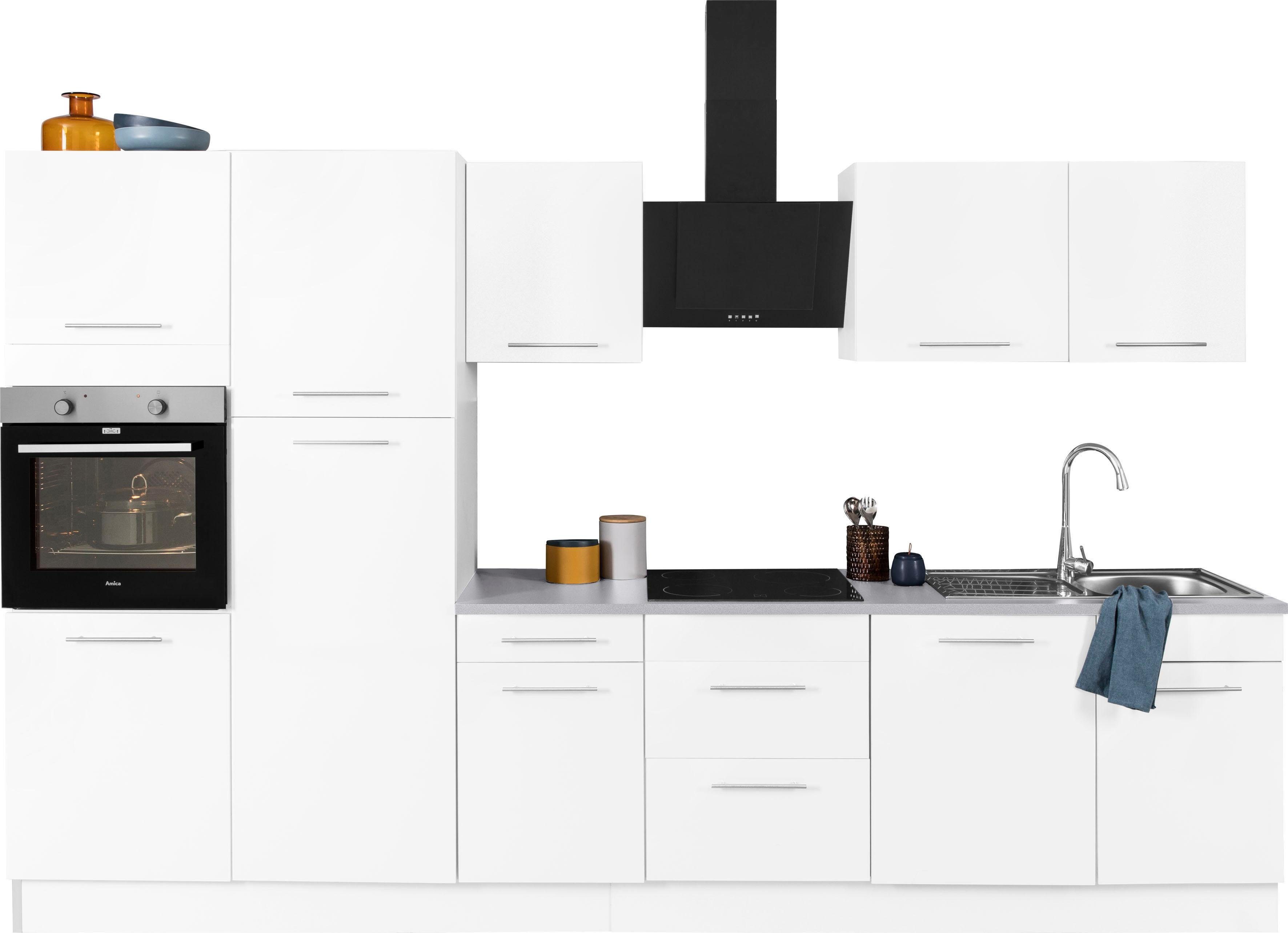 wiho Küchen Küchenzeile Ela, Breite 340 cm, Soft-Close-Funktion, höhenverstellbare Füße