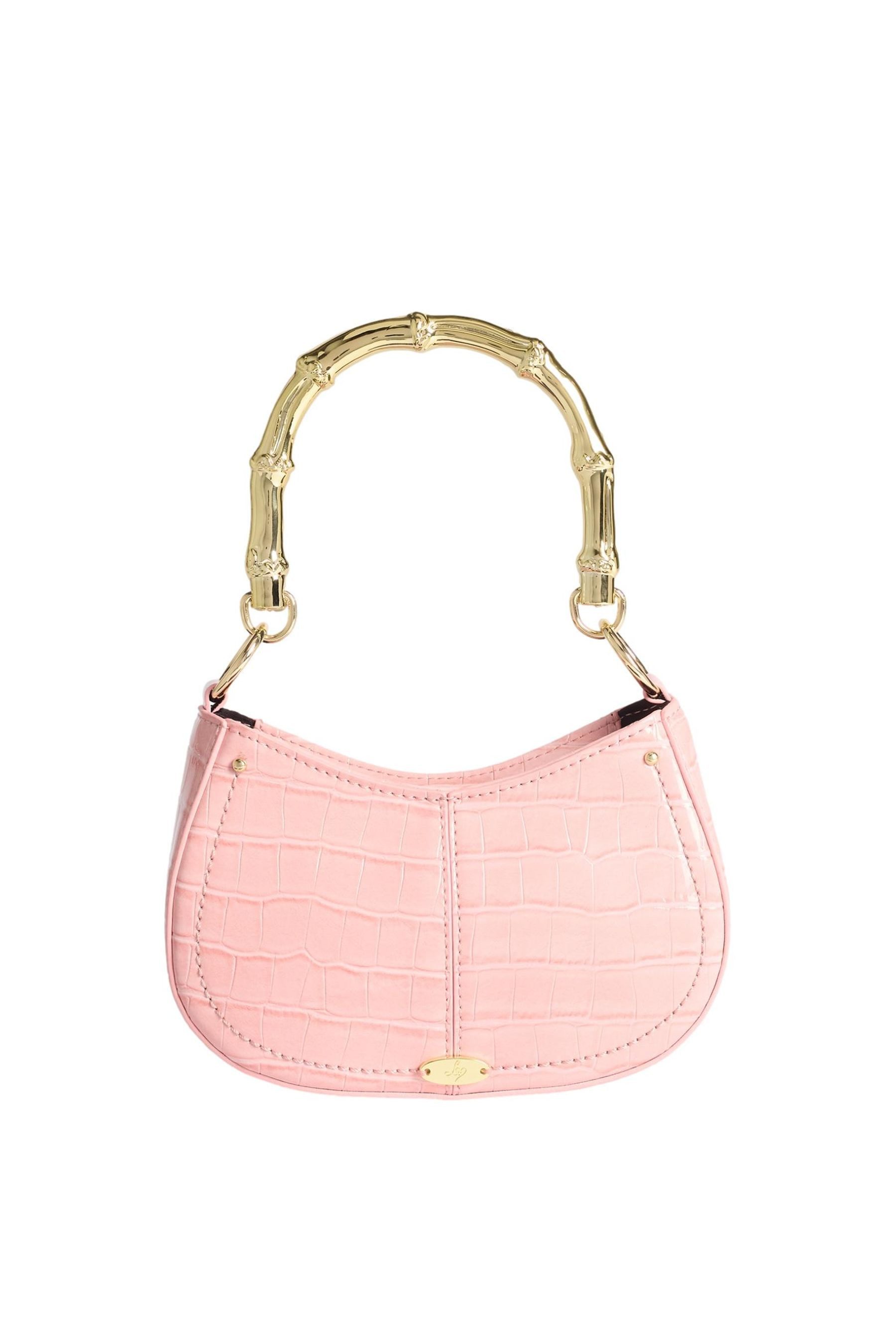 LIPSY Clutch Lipsy Mini-Tasche mit Griff in Bambusoptik oben (1-tlg)