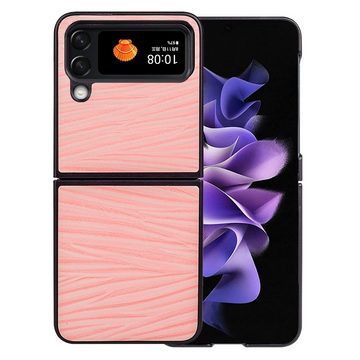 Wigento Handyhülle Für Samsung Galaxy Z Flip4 5G Design Wellen Cover Handy Tasche Hülle Etuis Muster Pink