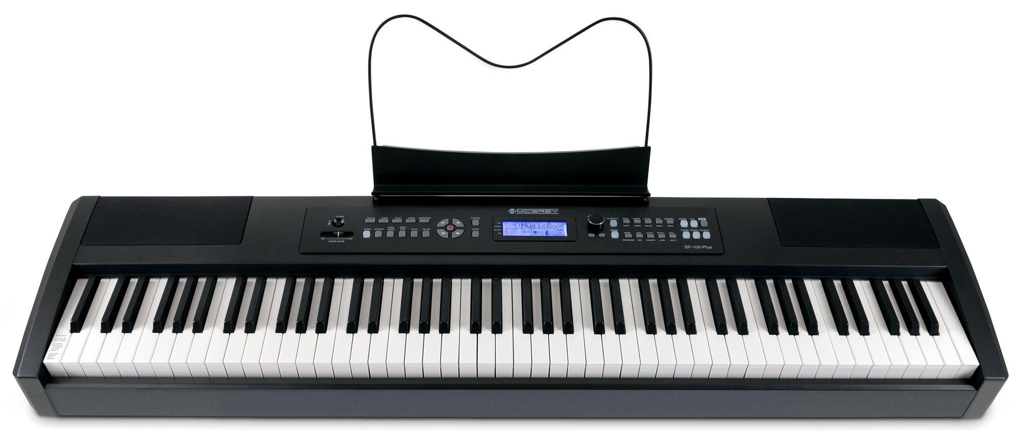 McGrey Stage-Piano SP-100 PLUS Stagepiano - 88 gewichtete Tasten mit Hammermechanik, (1 tlg), 128 Voices, Max. Polyphonie: 64, Aufnahmefunktion, MIDI Out und USB