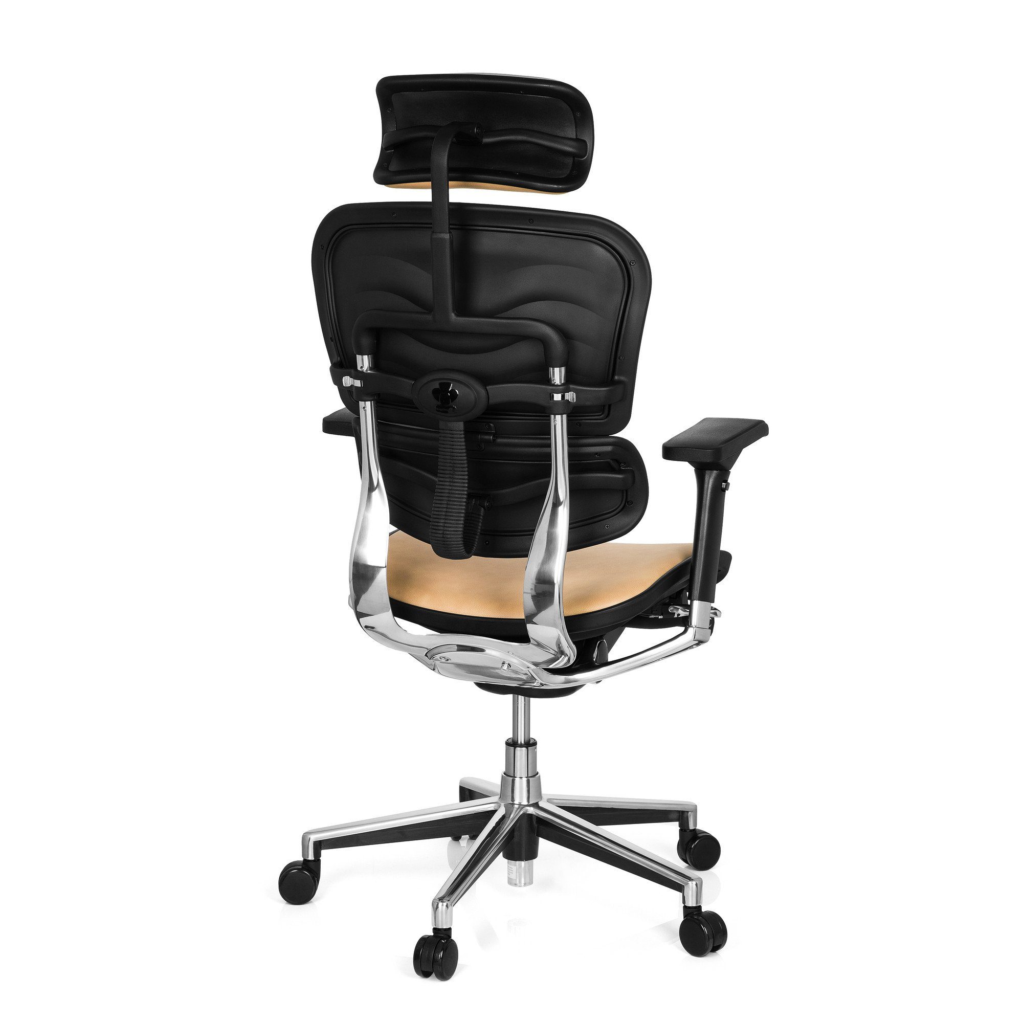 St), Drehstuhl Luxus hjh Leder OFFICE Bürostuhl Chefsessel (1 ERGOHUMAN Safran ergonomisch