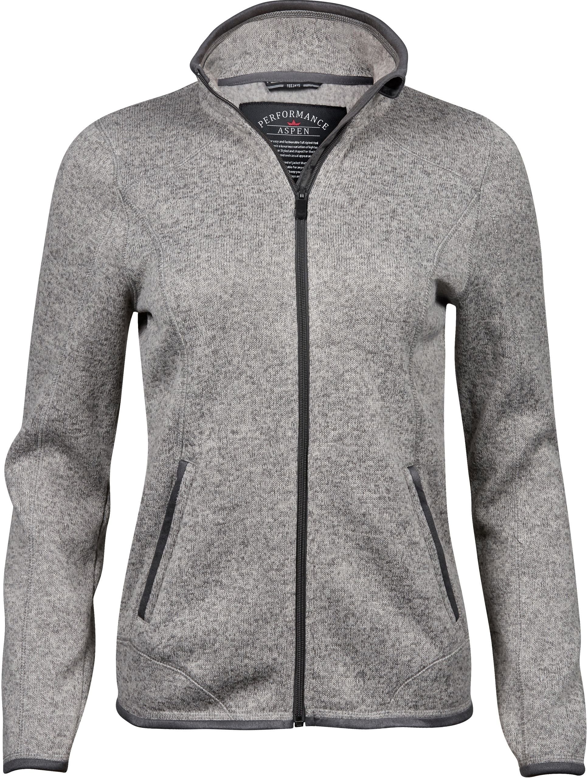 Tee Jays Fleecejacke 9616 Strickfleece Jacke Grey Melange