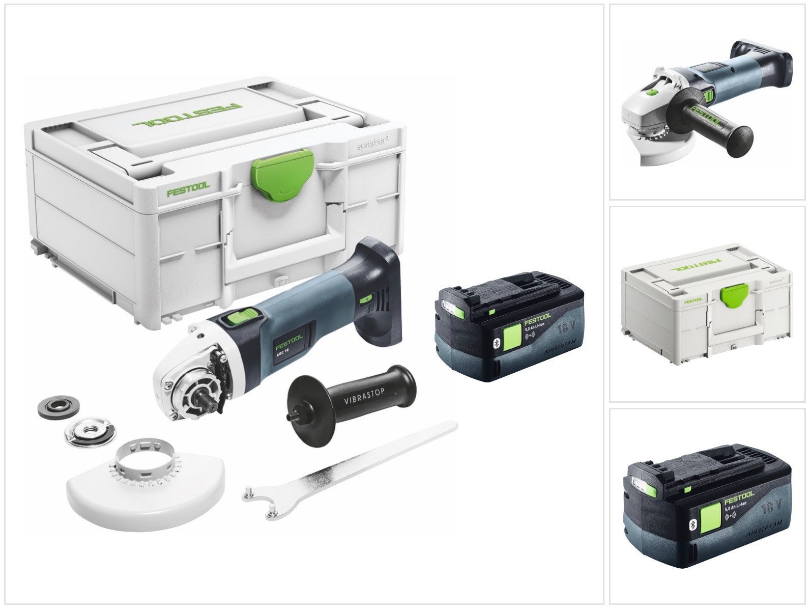 FESTOOL Winkelschleifer AGC 18-125 EB-Basic Akku Winkelschleifer 18 V 125 mm Brushless + 1x A