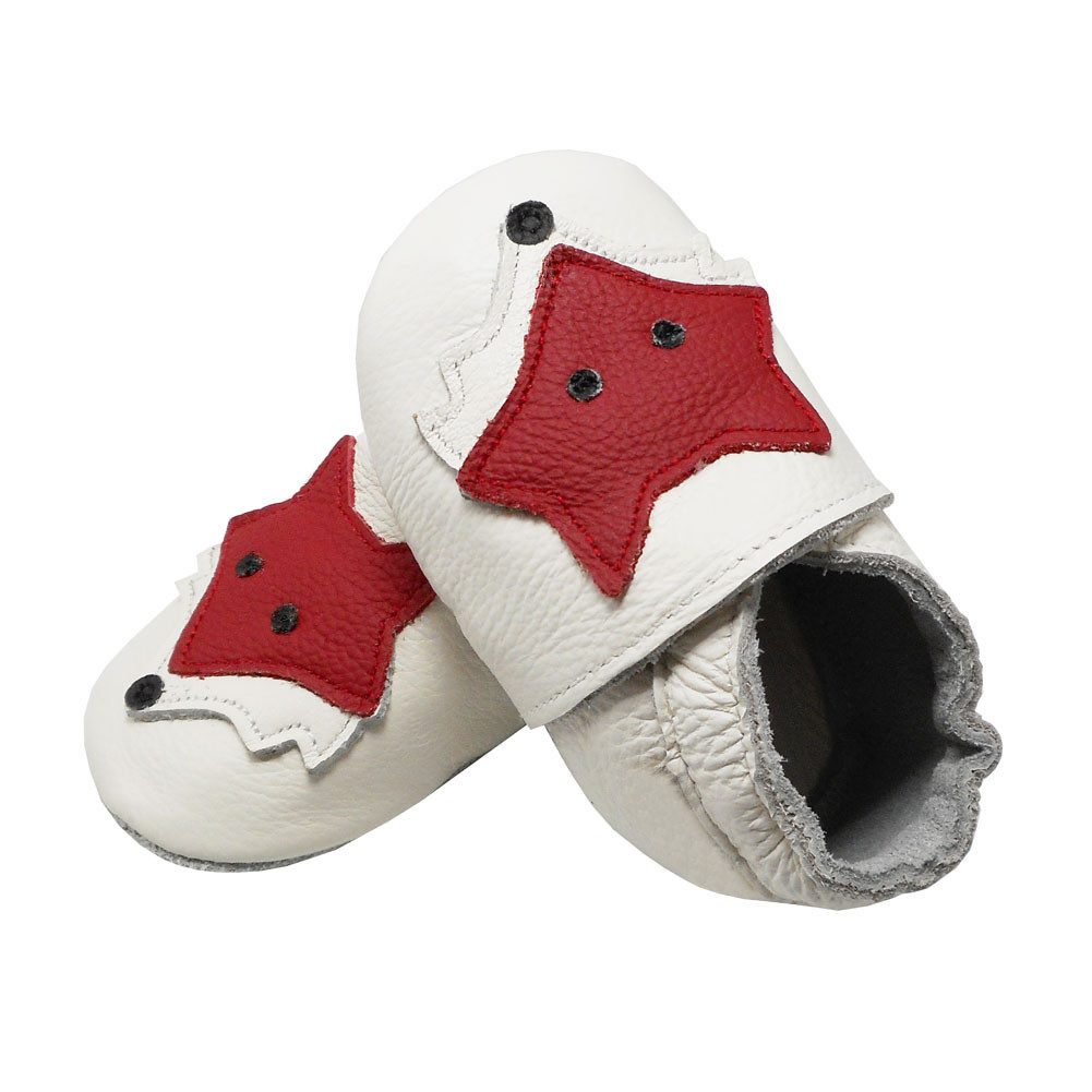 Yihakids Baby Krabbelschuhe Lauflernschuhe Hausschuhe Lederschuhe Fuchs Barfußschuh Babyschuhe aus 100 % echtem Leder