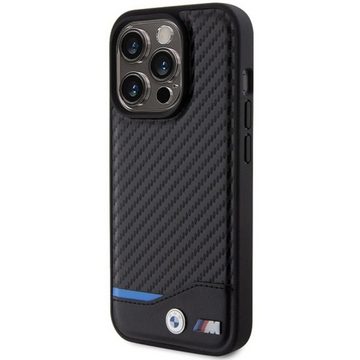 BMW Smartphone-Hülle BMW Apple iPhone 15 Pro Schutzhülle Case Cover Leather Carbon Schwarz