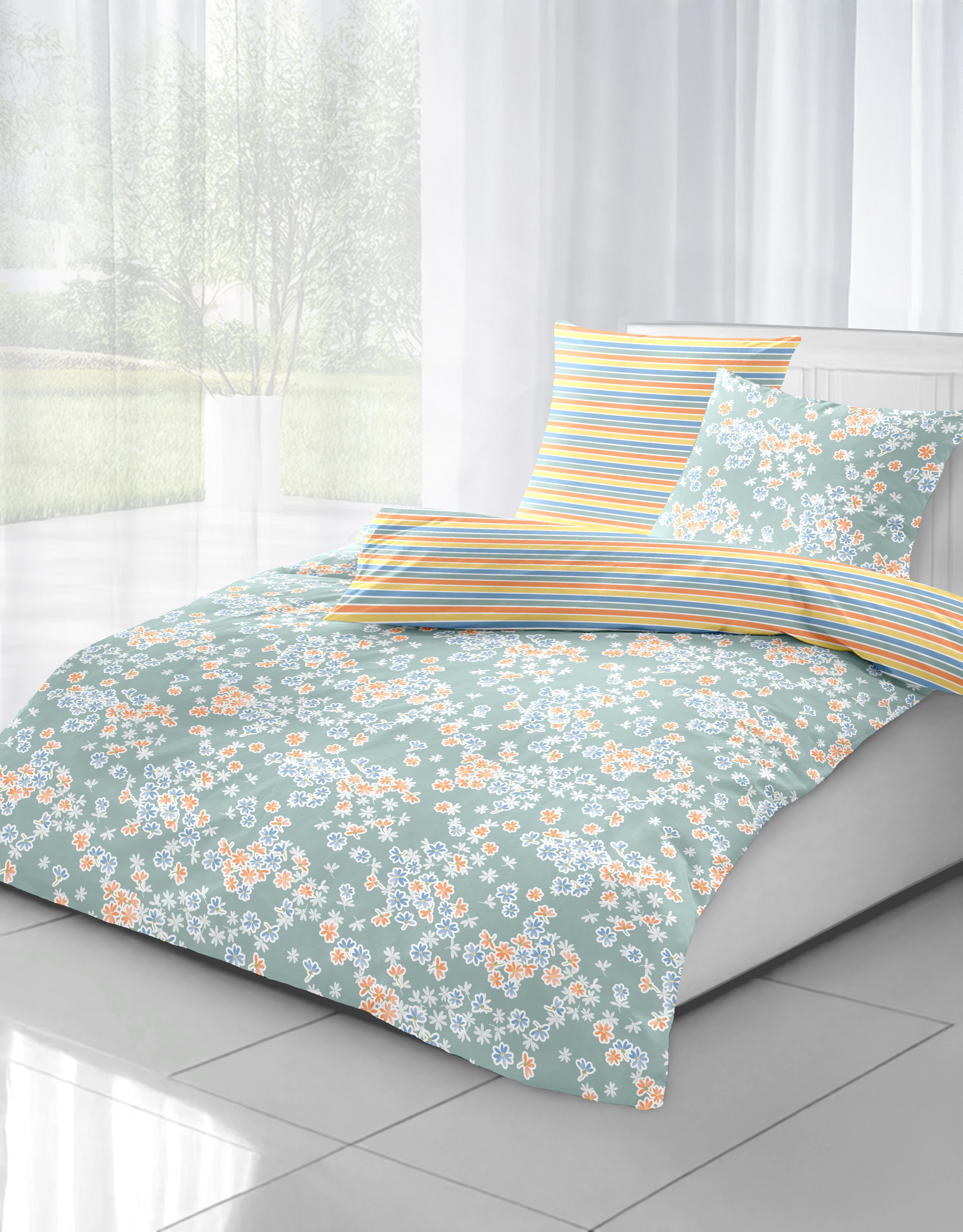 Dormisette Bettwäsche Dormisette Fein Biber Wende Bettwäsche Mint 135x200 80x80 cm, Biber, Biber Wendebettwäsche