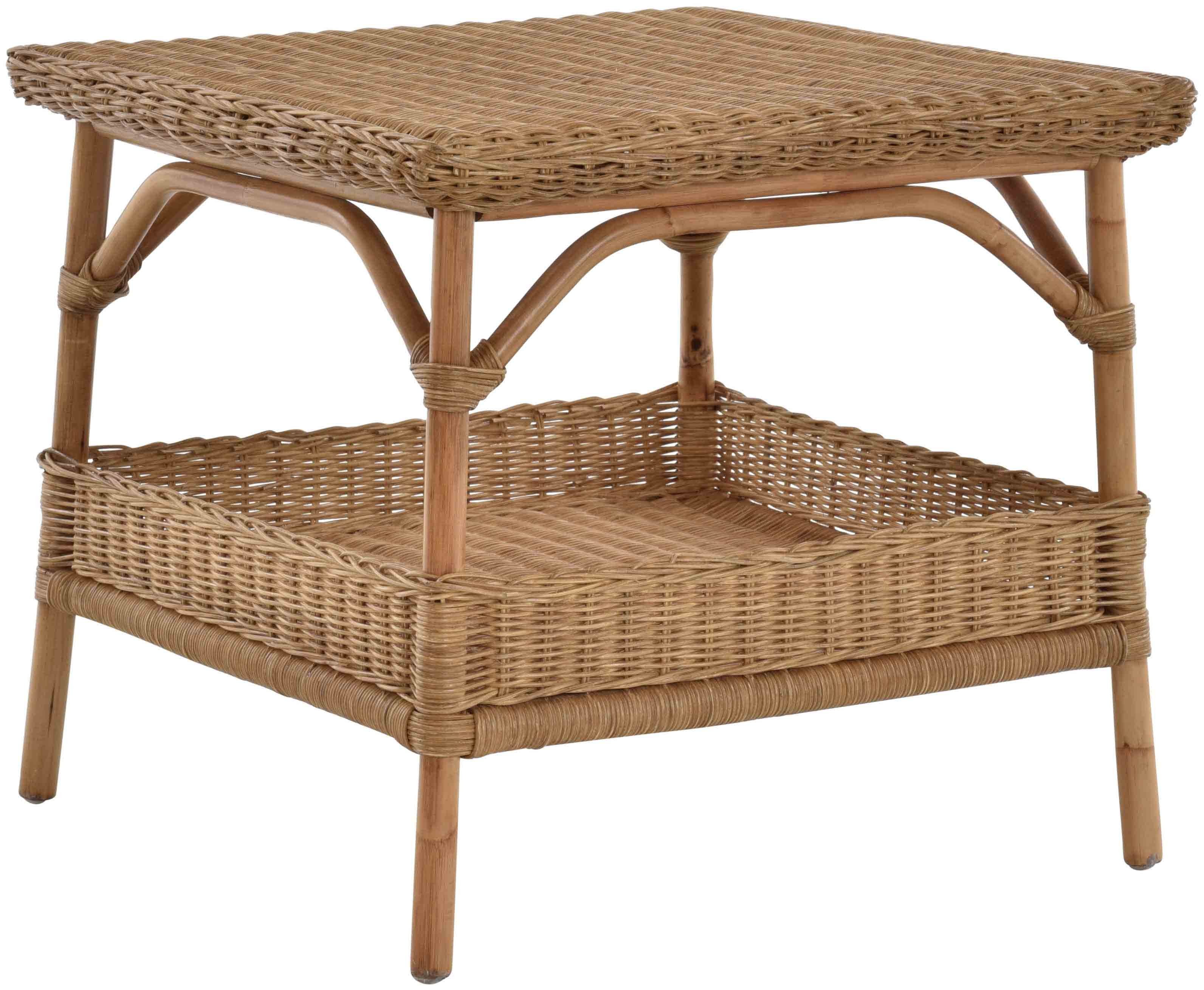 Krines Home Beistelltisch RattanTisch Beistelltisch Quadratisch