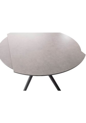 MCA furniture Valgomojo stalas RUBIKON Stalas 90-135 cm (Einzelstück) Keramik metalas Längsseitenauszug išskleidžiamas 13 mm