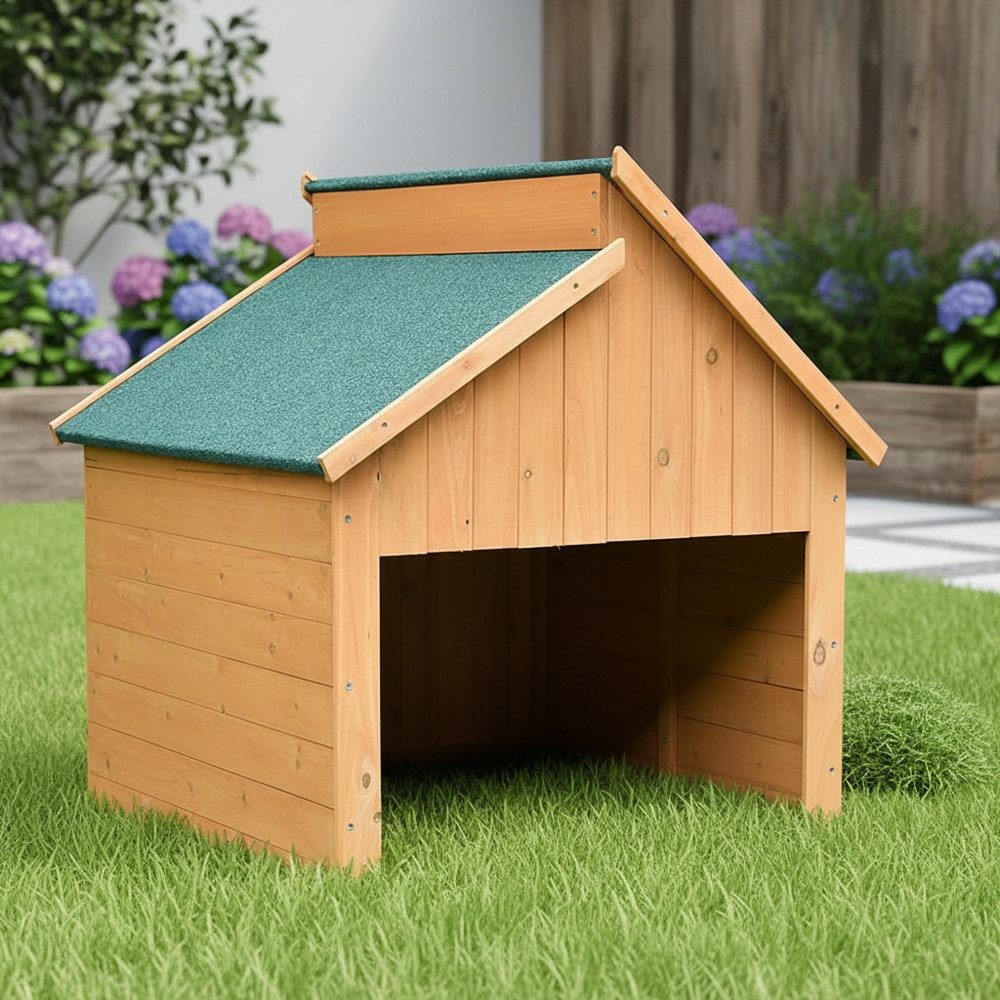 Melko Mähroboter-Garage Mähroboter Garagendach Rasenroboter Carport Holz Rasenmäher Automower, BxTxH: 85x85x82.5 cm, (Stück), Großzügige Türöffnung