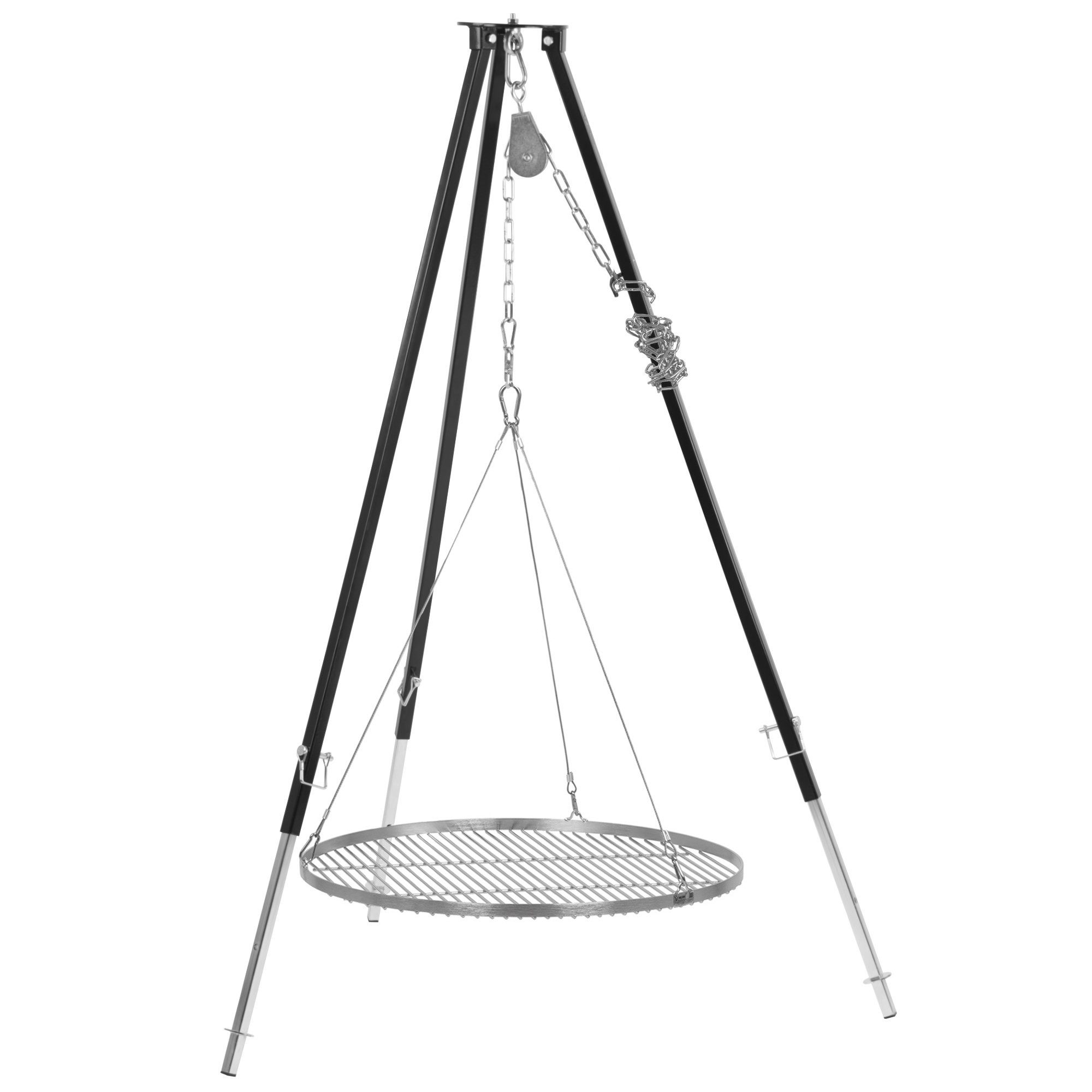 BBQ-Toro Schwenkgrill Dreibein Grill mit Ø 70 cm Grillrost, 110 - 175 cm, Schwarz, Dreibein