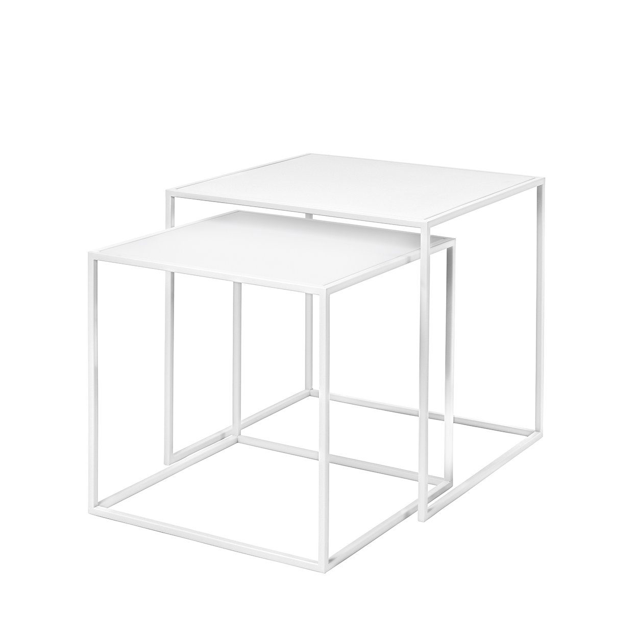 Beistelltisch -FERA- 2er Set quadratische Tische: Minimalistisch, Robust & Elegant
