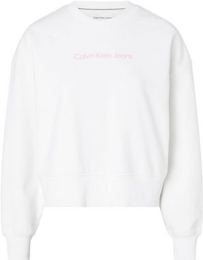 Calvin Klein Jeans Sweatshirt SHRUNKEN INSTITUTIONAL CREW NECK mit Calvin Klein Logo-Schriftzug auf der Brust