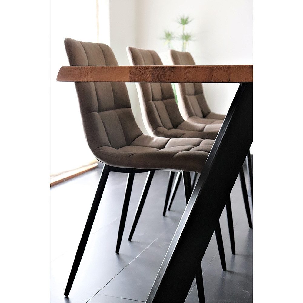 House Nordic Polsterstuhl (2er-Set) in Braun günstig online kaufen