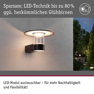 Paulmann LED Außen-Wandleuchte LED Wandleuchte Sienna in Anthrazit und Transparent 9W 500lm IP44 mit, keine Angabe, Leuchtmittel enthalten: Ja, fest verbaut, LED, warmweiss, Aussenlampe, Aussenwandleuchte, Outdoor-Leuchte