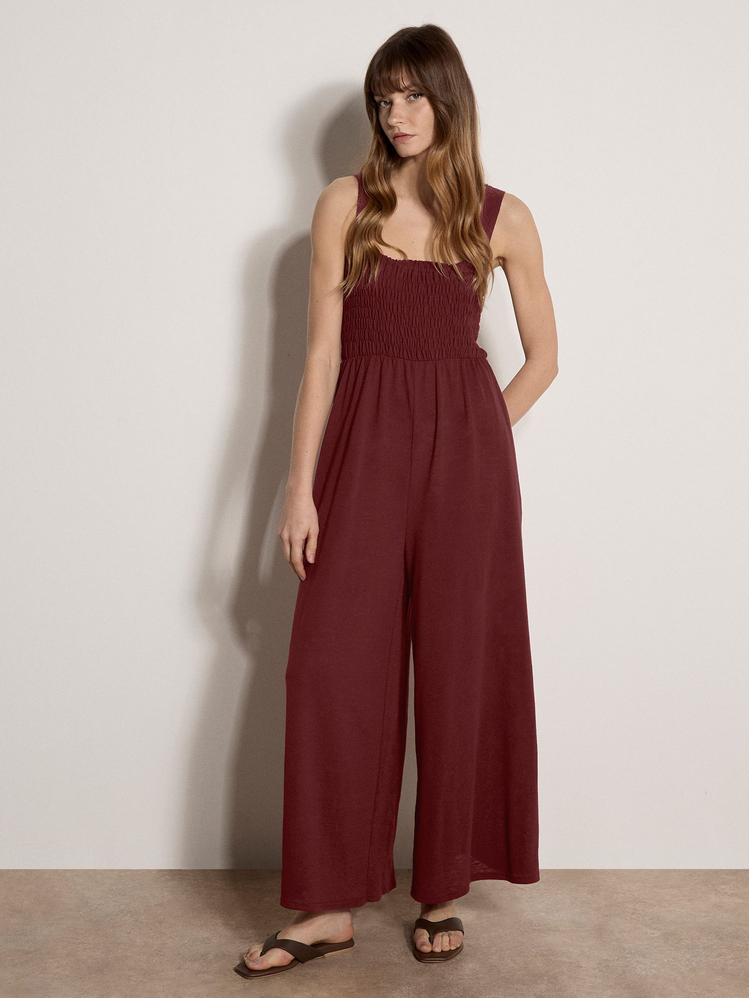 Apricot Jumpsuit Jumpsuit aus Jersey mit weitem Bein