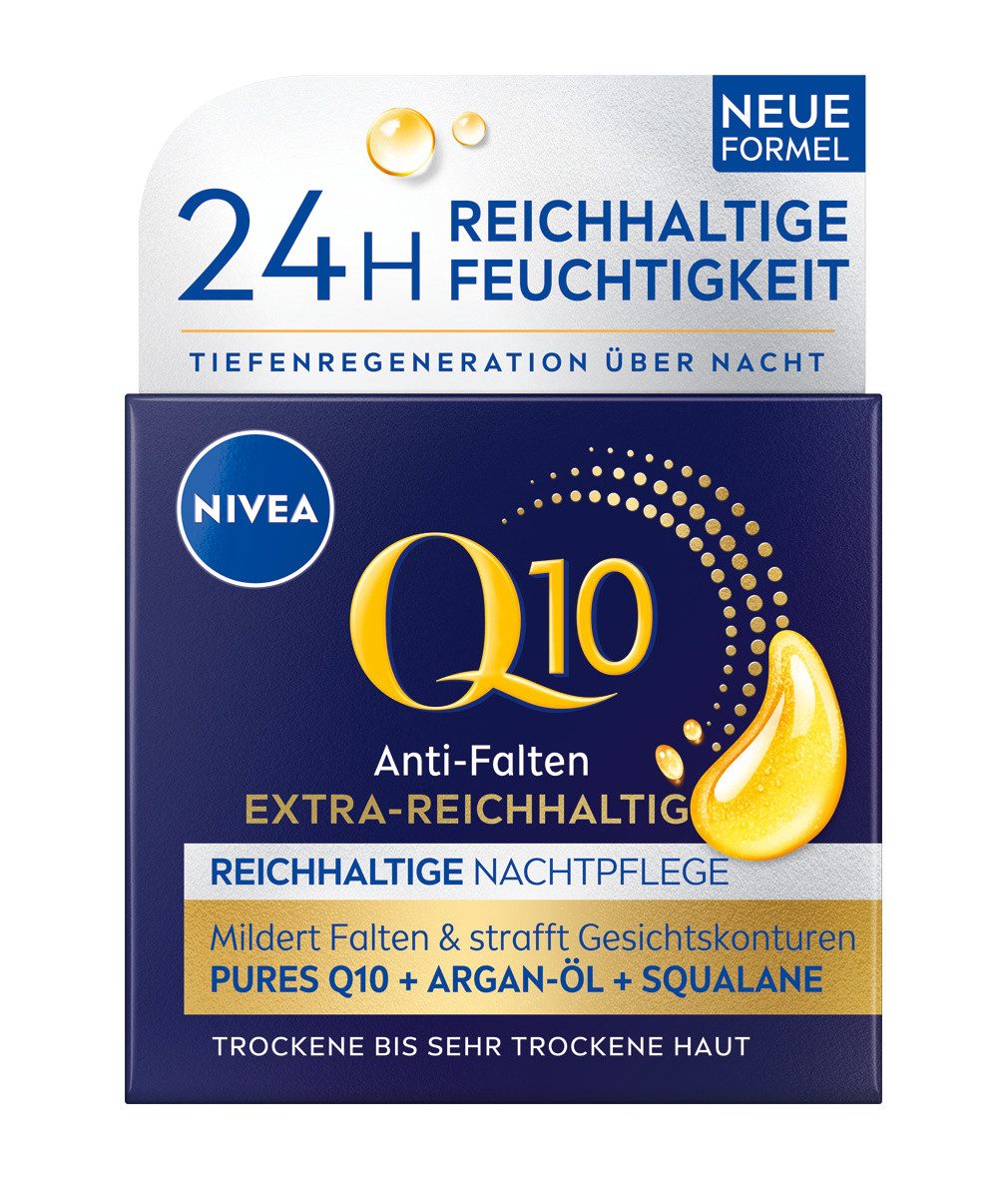 Nivea Anti-Aging-Creme Q10 Anti-Falten Power Reichhaltige Nachtpflege 50ml