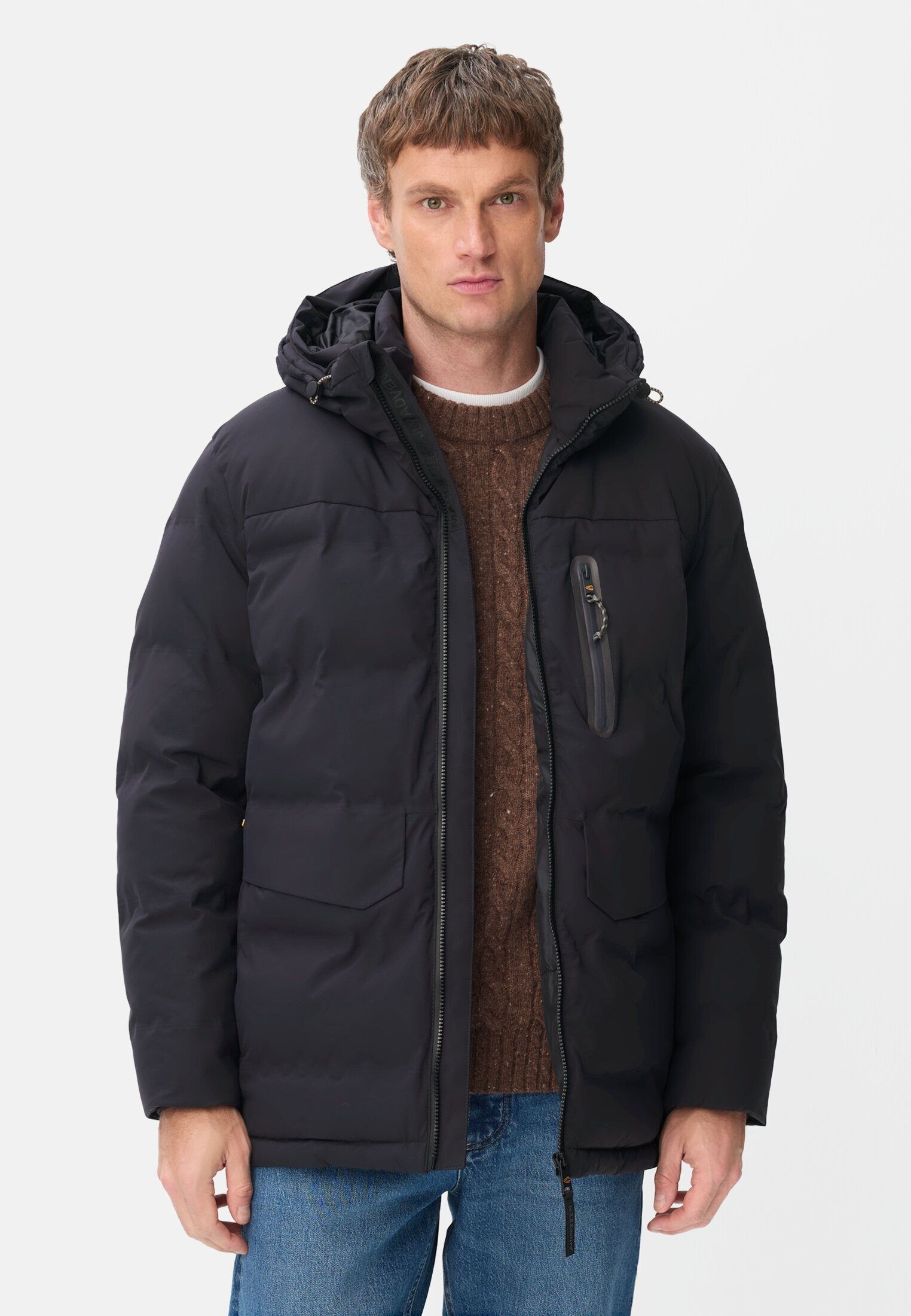camel active Funktionsjacke mit versiegelten Nähten Langarm Markenlogo