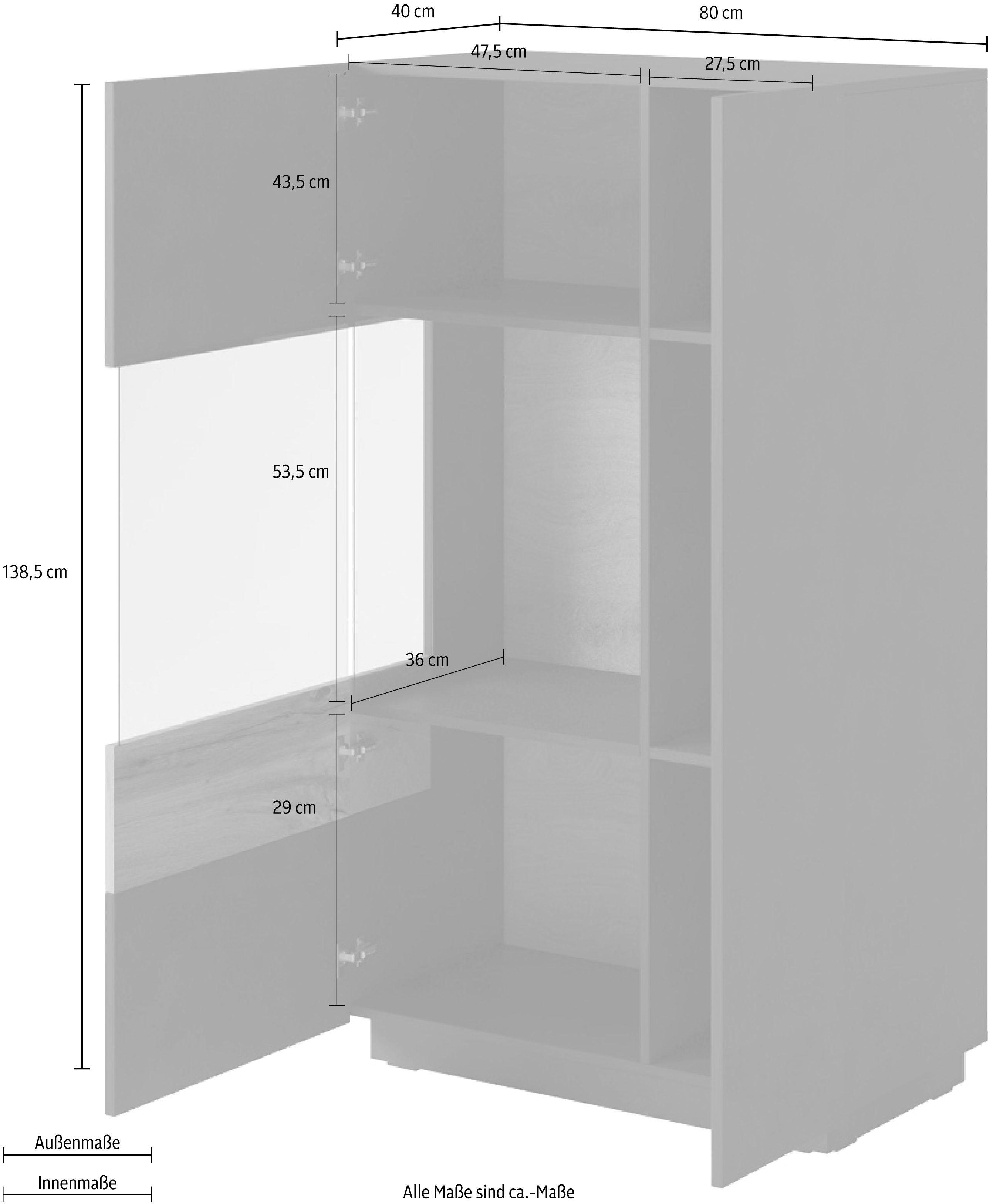 weiß Helvetia SILKE cm Vitrine Hochglanz/Beton-Optik Höhe 138,5