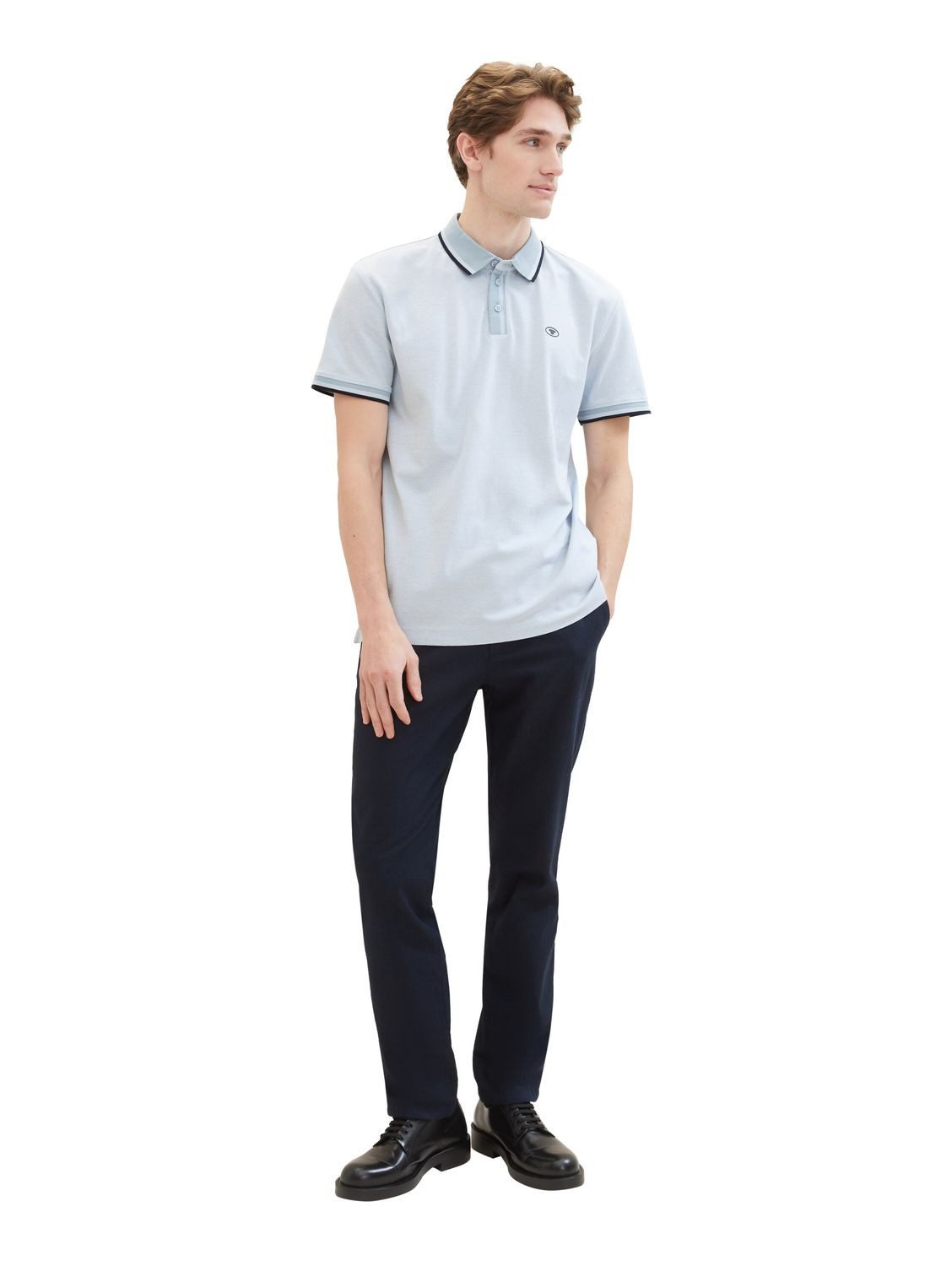 TOM TAILOR Poloshirt DETAILED COLLAR (1-tlg) mit Stretch