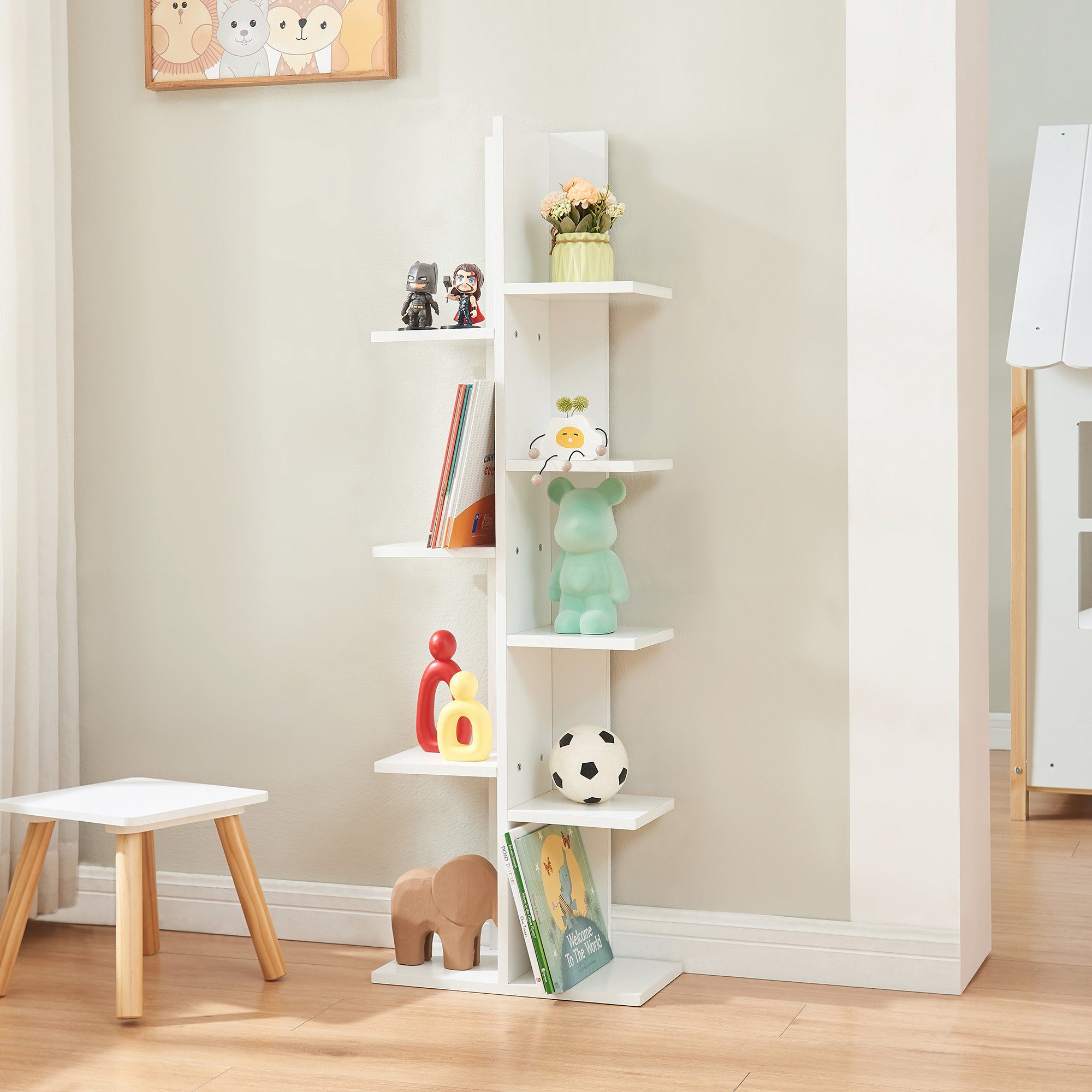 en.casa Standregal, »Rødekro« Regal mit 9 Ebenen 122x40x20cm Weiß