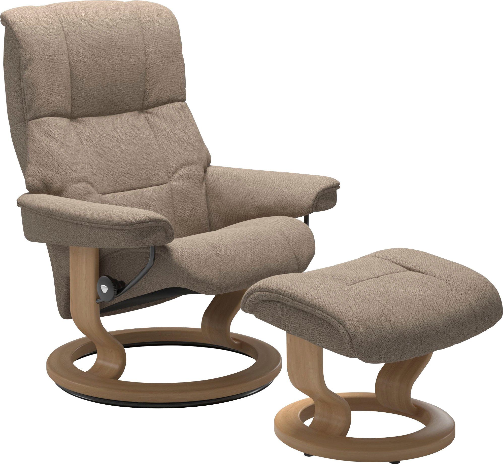 Stressless® Relaxsessel Mayfair (Set, Relaxsessel mit Hocker), mit Hocker, mit Classic Base, Größe S, M & L, Gestell Eiche | Funktionssessel