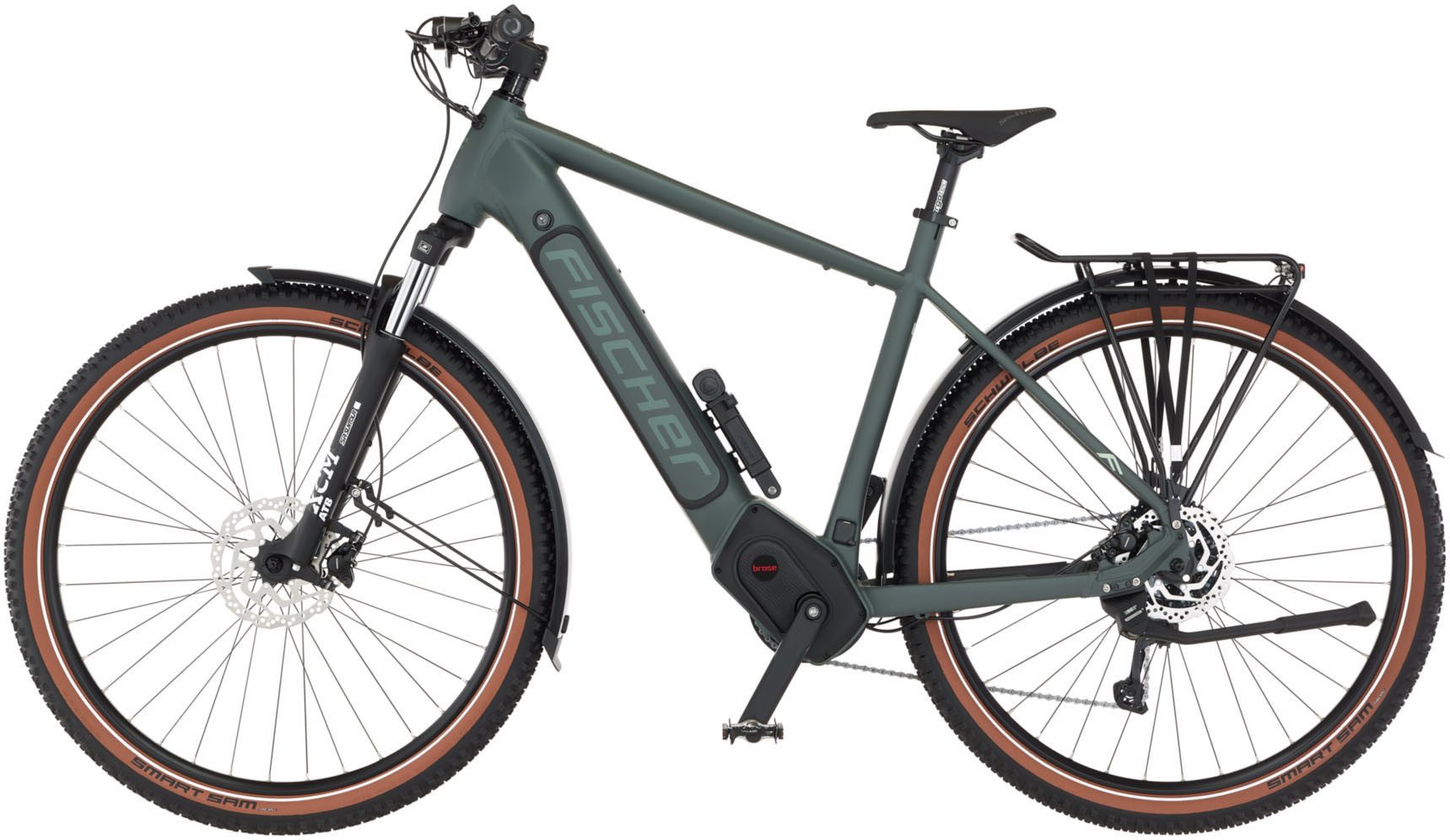 FISCHER Fahrrad E-Bike ATB TERRA T100 55 711, 10 Gang Shimano Schaltwerk Deore Schaltwerk, Mittelmotor, 711 Wh, Pedelec, Elektrofahrrad für Damen und Herren
