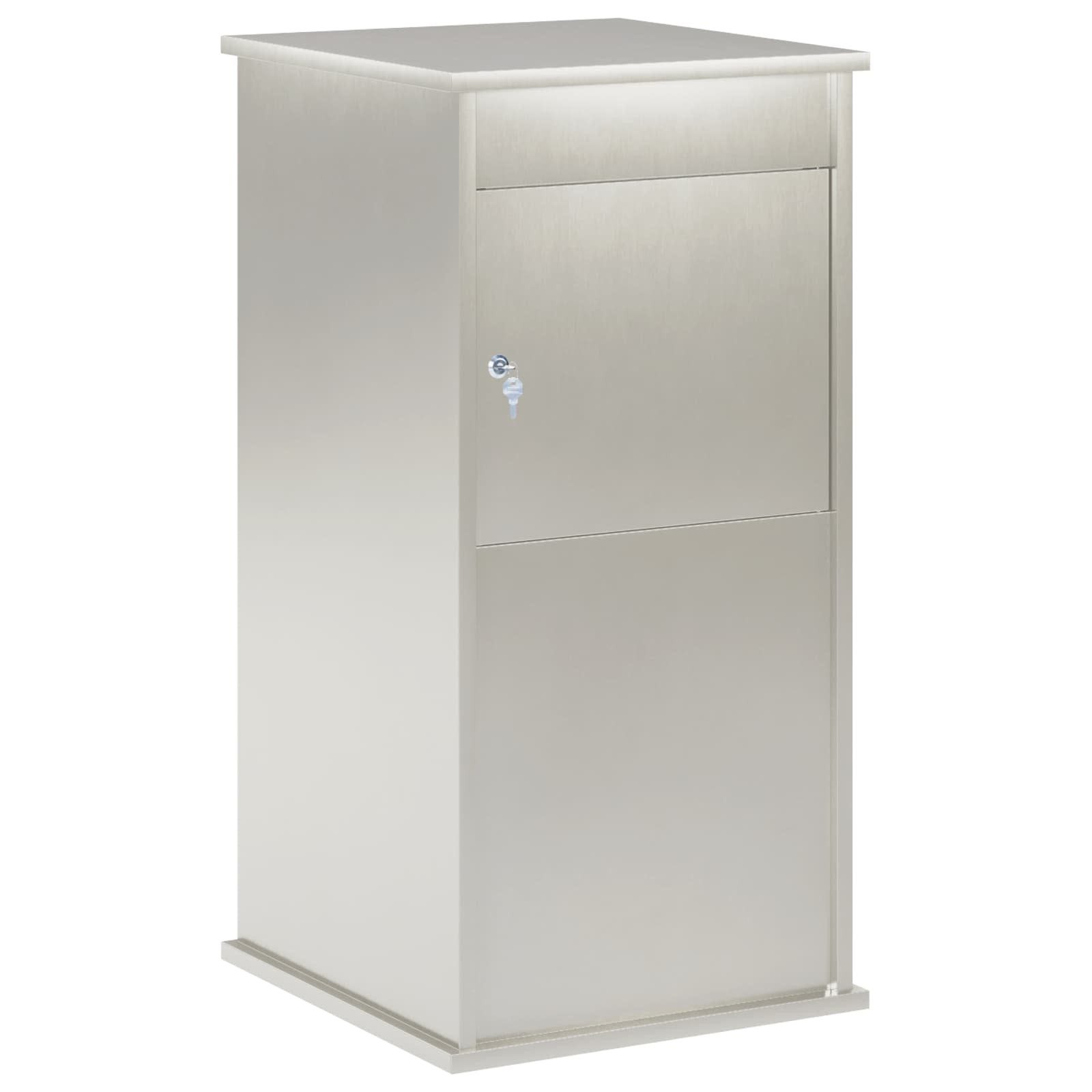 vidaXL Briefkasten 50 x 52 x 100 cm Briefkasten Silber 50x52x100 cm Edelstahl Abschließba
