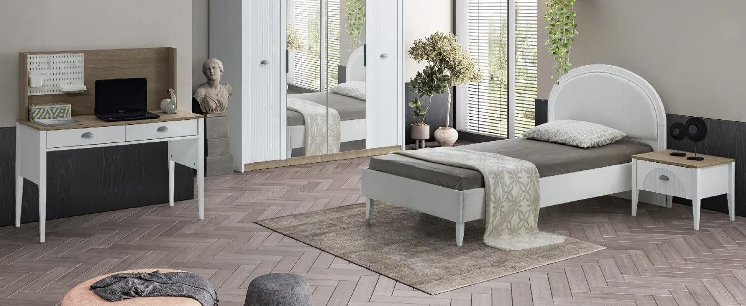 Jugendzimmer-Set XLMOEBEL Jugendzimmer-Set mit Einzelbett, Nachttisch und Schreibtisch