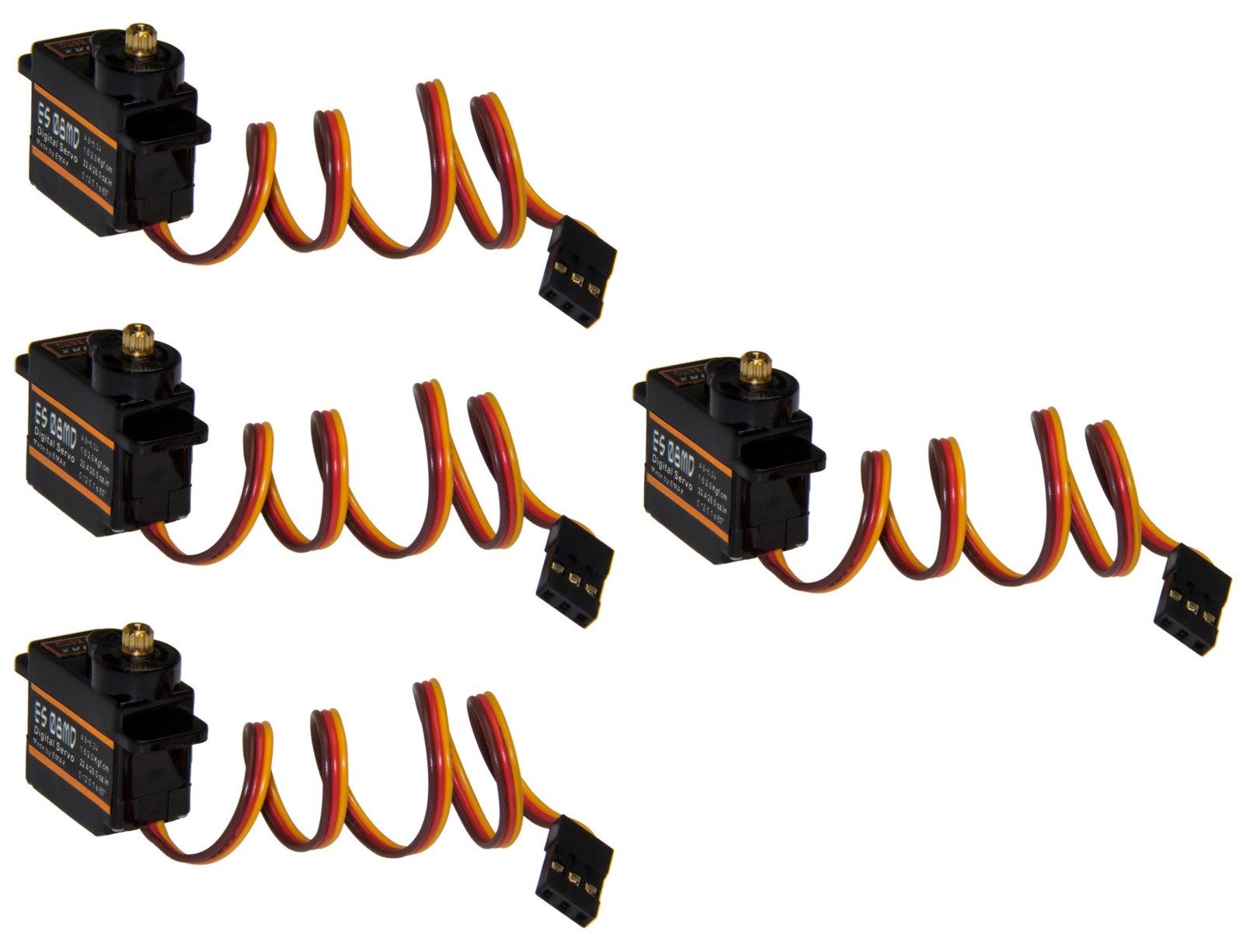 Adapter Universe RC-Helikopter 4 x Emax ES08MD RC Servo Digital Metall Gear Micro Servo 12g 0,08s 2kg