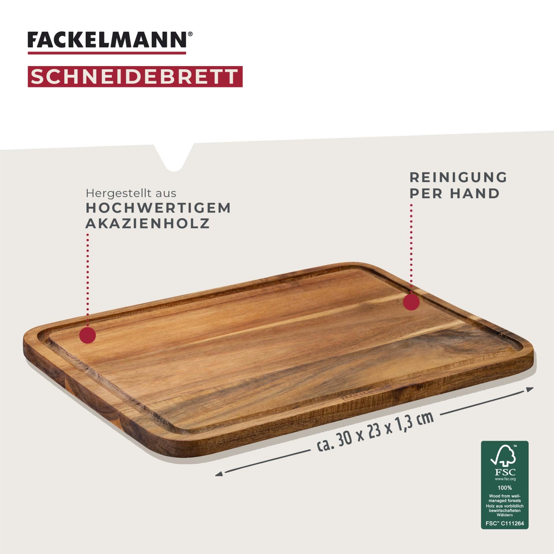FACKELMANN Schneidebrett Küchenbrett, Hackbrett, Arbeitsbrett, Schneidbrett, Schnittbrett