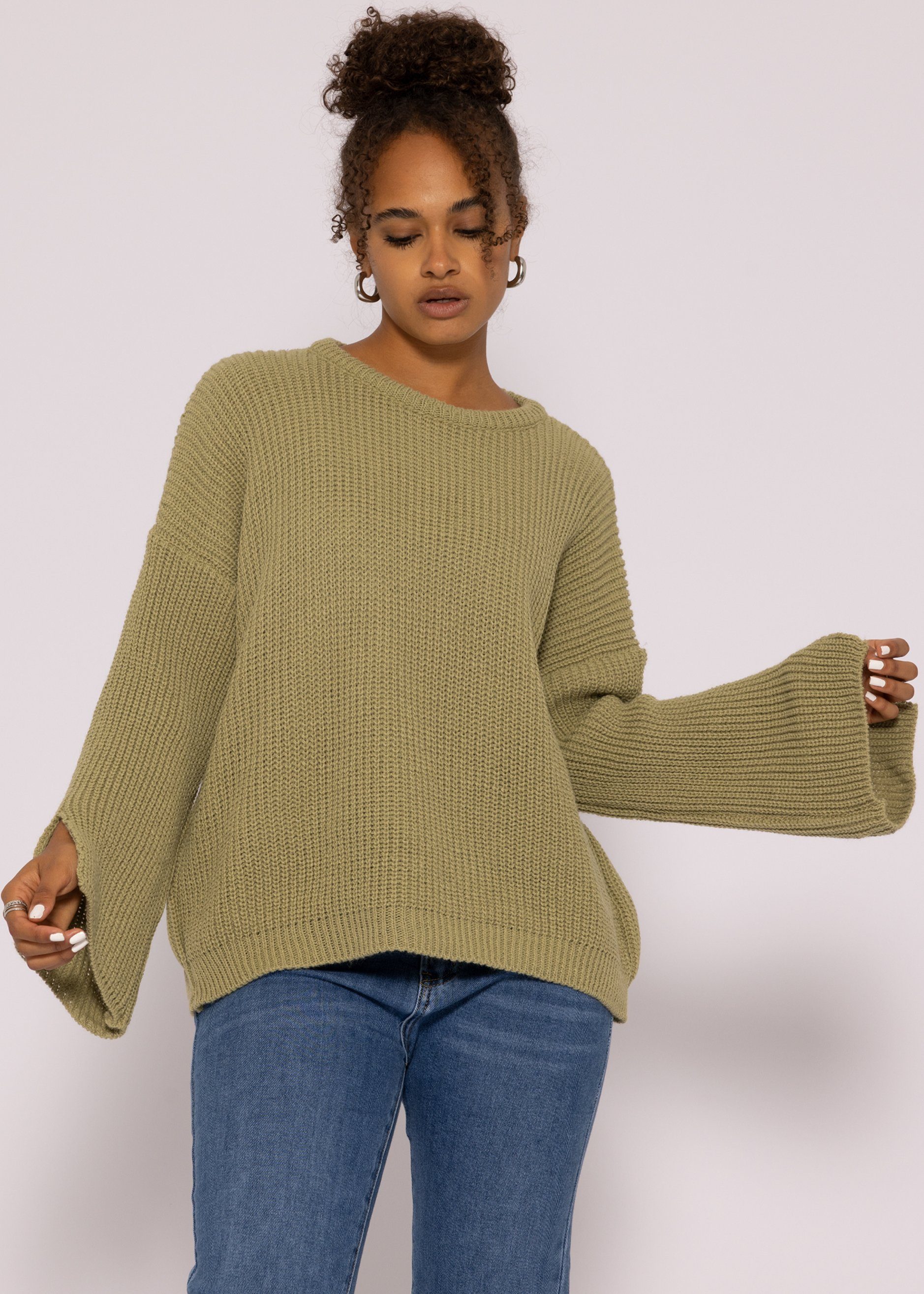 Grobstrick Pullover Strickpullover Damen 100 Baumwolle LANIUS