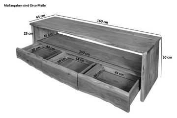 SAM® Lowboard Flora, TV-Board, verschiedene Größen, Akazienholz massiv