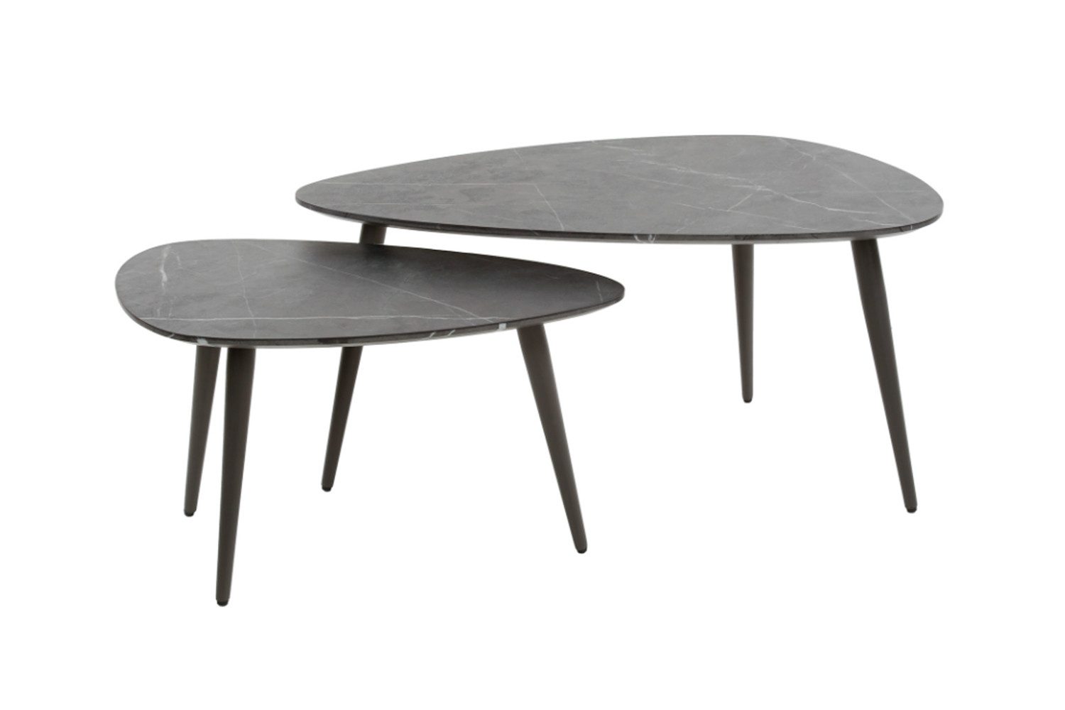 KAWOLA Couchtisch PARANA (Set, 2-St), Holz schwarz dreieckig
