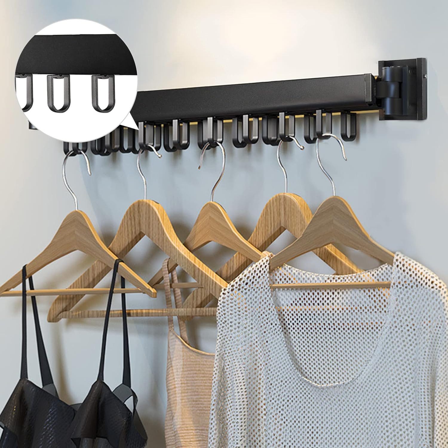 BlingBin Wäscheständer Wäscheständer Wandmontage Kleiderstange 90cm günstig online kaufen