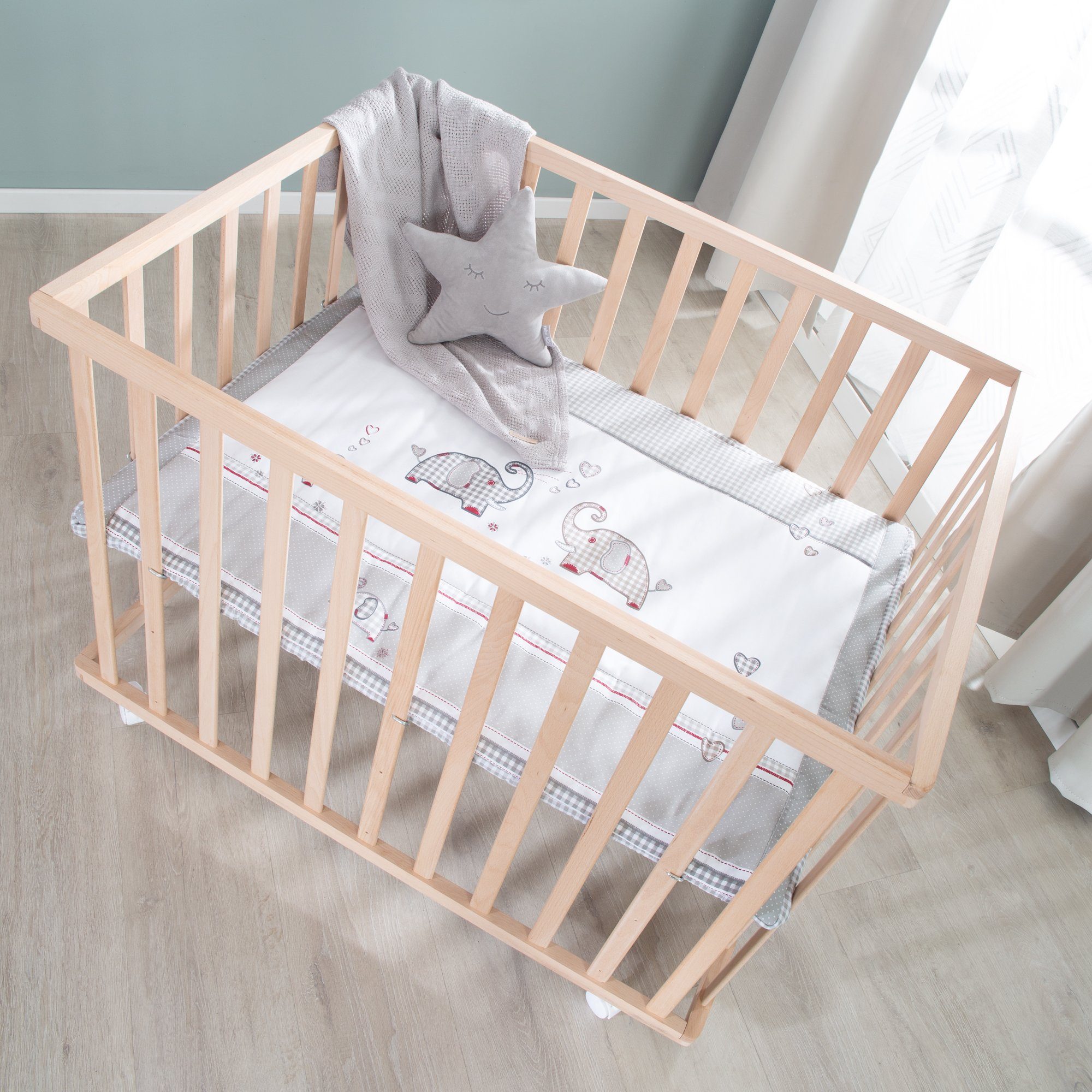 roba® Laufgitter Jumbo twins grau, 4-eckig, günstig online kaufen