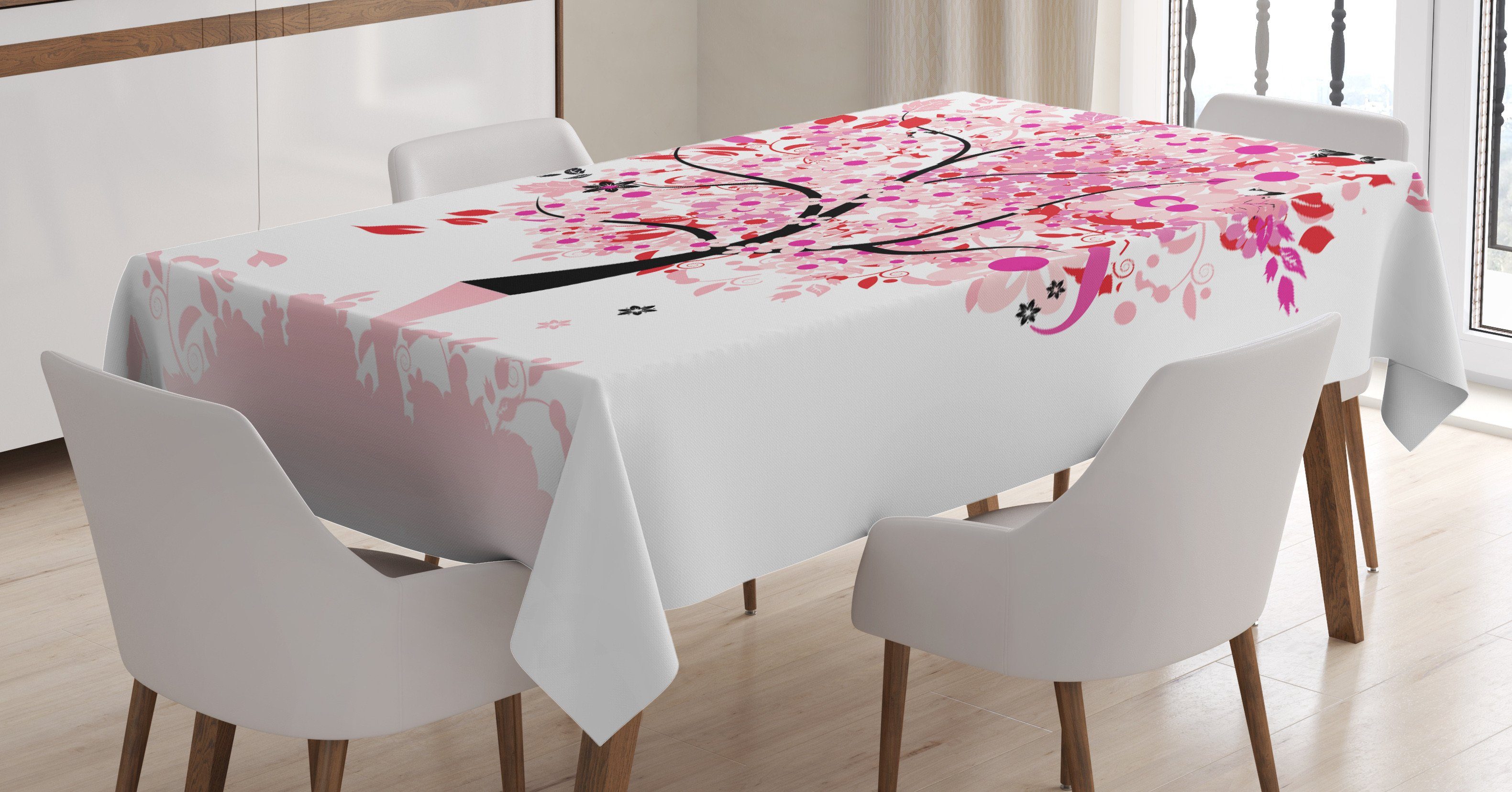 Abakuhaus Tischdecke Farbfest Waschbar Für den Außen Bereich geeignet Klare Farben, Baum Abstrakte Baum und Blumen