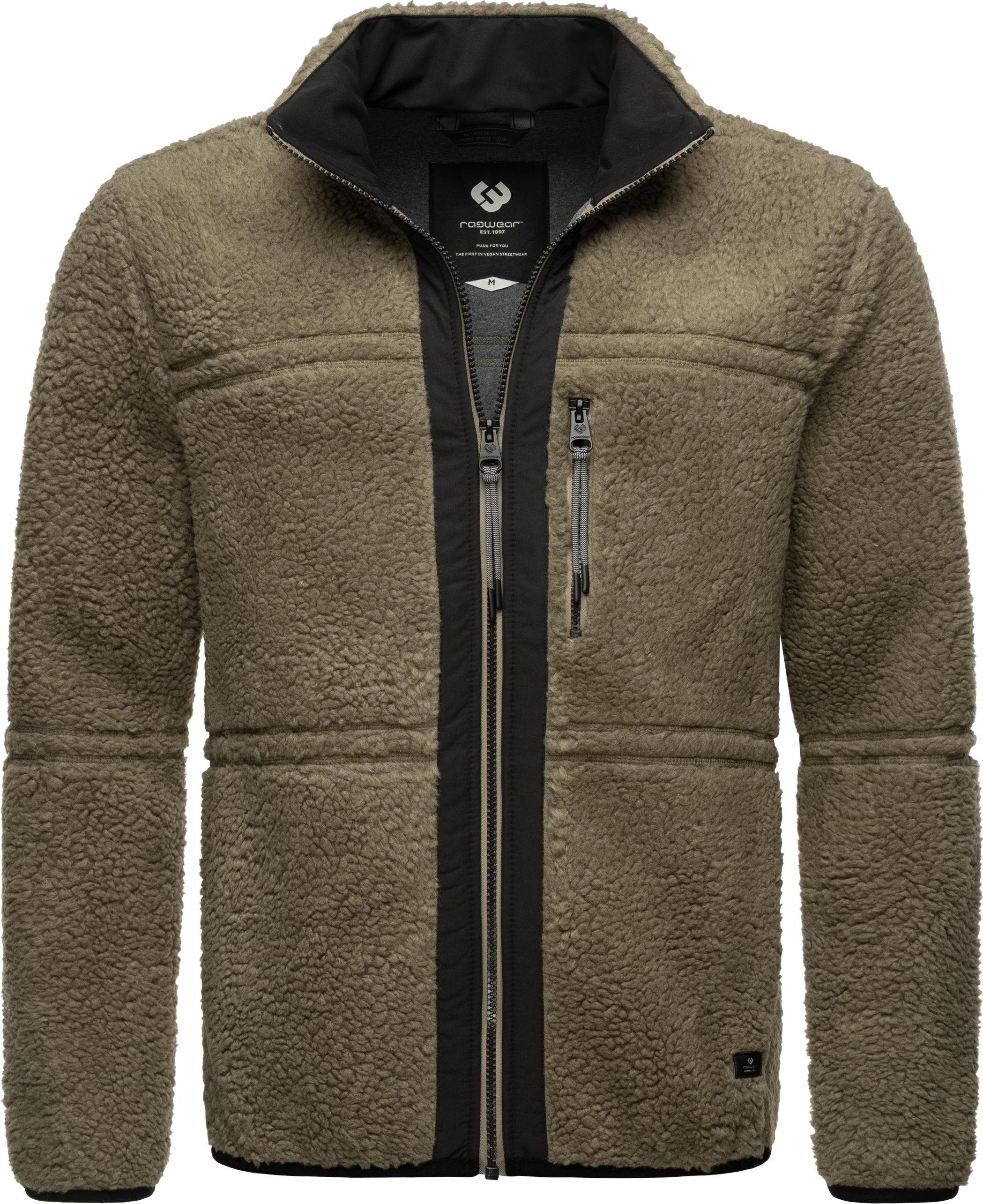 Ragwear Plüschjacke Noory Herren Basic Teddy-Fleece Jacke