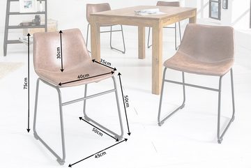 riess-ambiente Esszimmerstuhl DJANGO vintage braun, Esszimmer · Microfaser · Metall · Modern Design