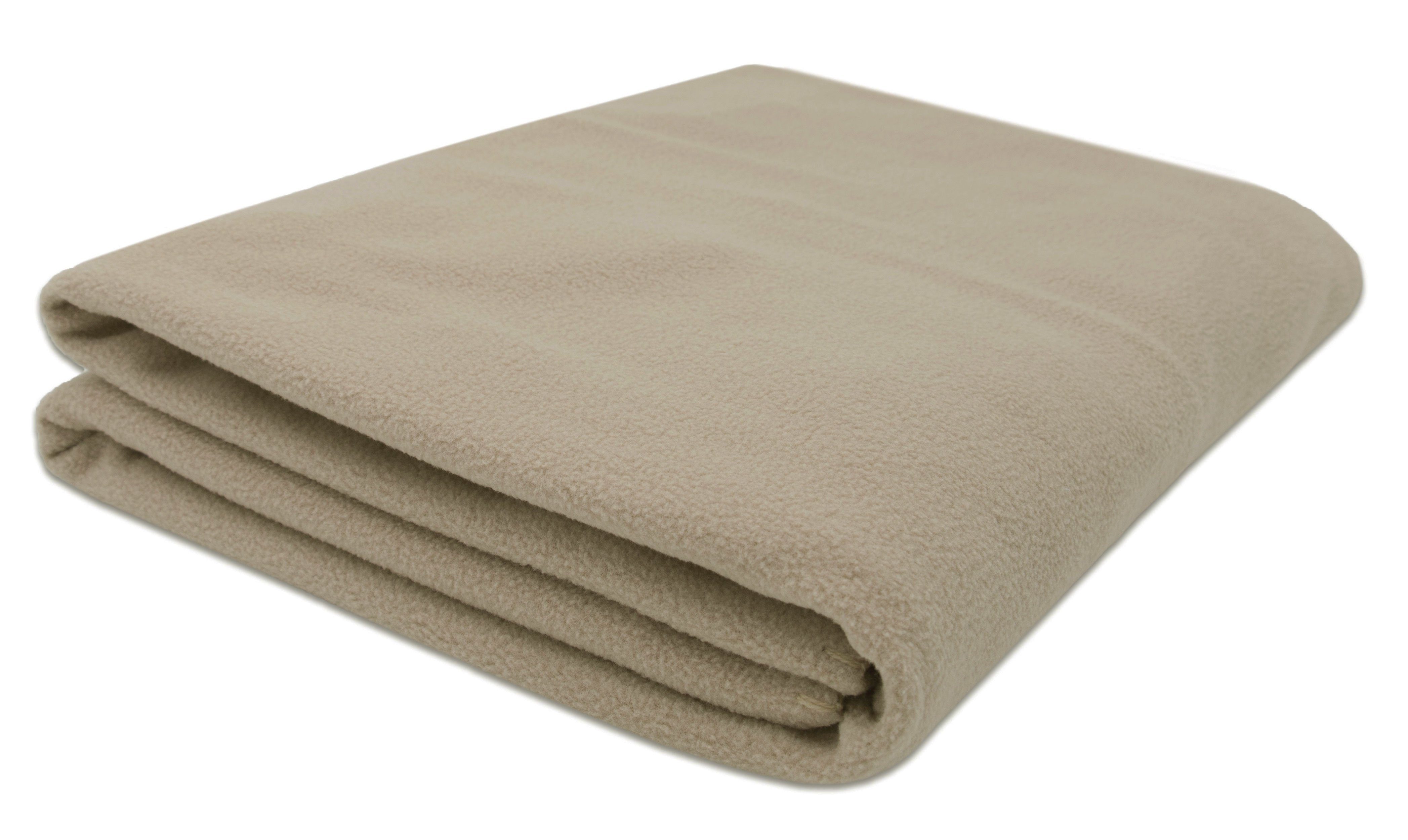 Wohndecke, ZOLLNER, waschbar bis 95 °C, 130 x 170 cm, 100% Polyester, waschbar bis 95 °C sand