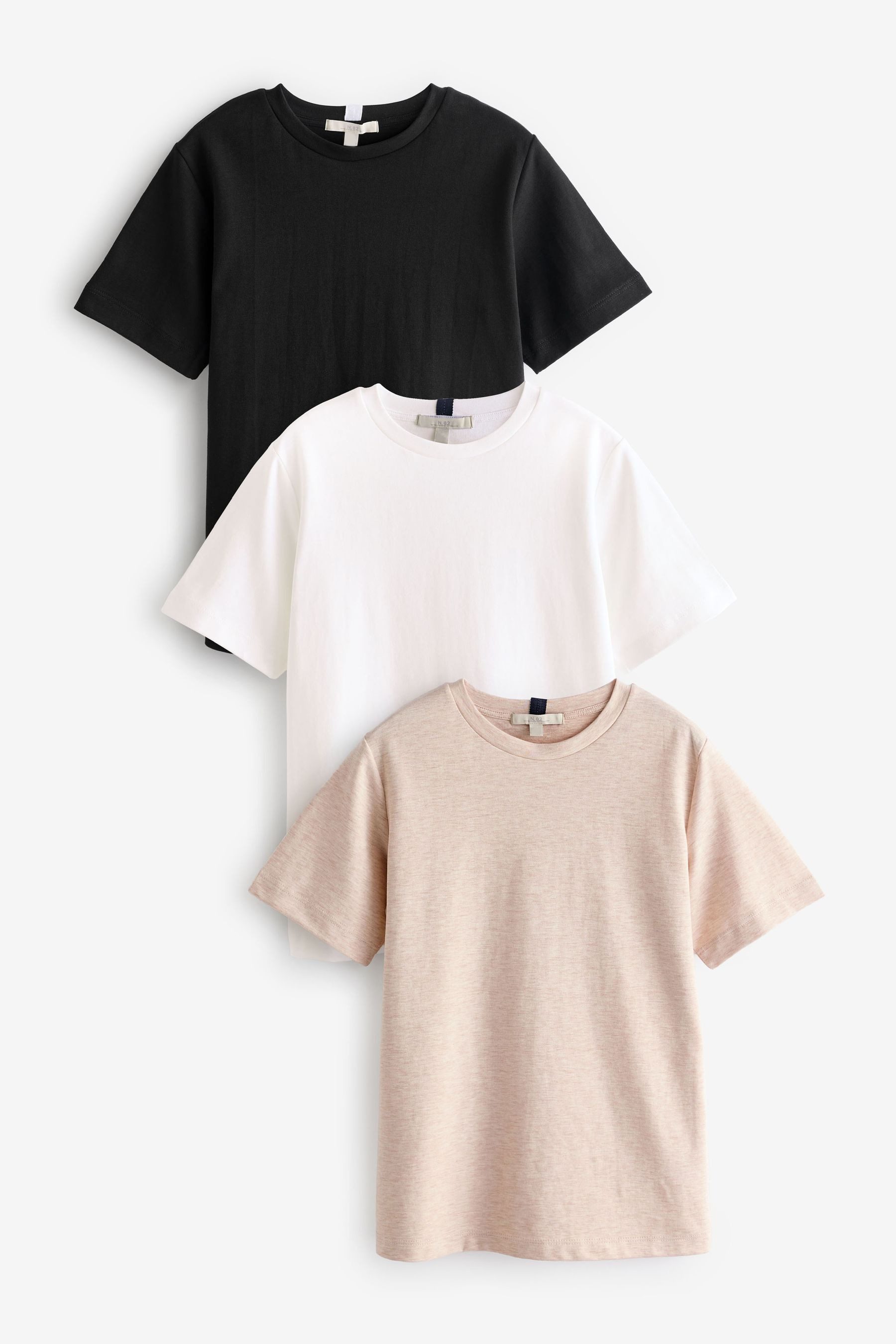 Next T-Shirt Schwere Basic-T-Shirts, 3er-Pack (3-tlg)