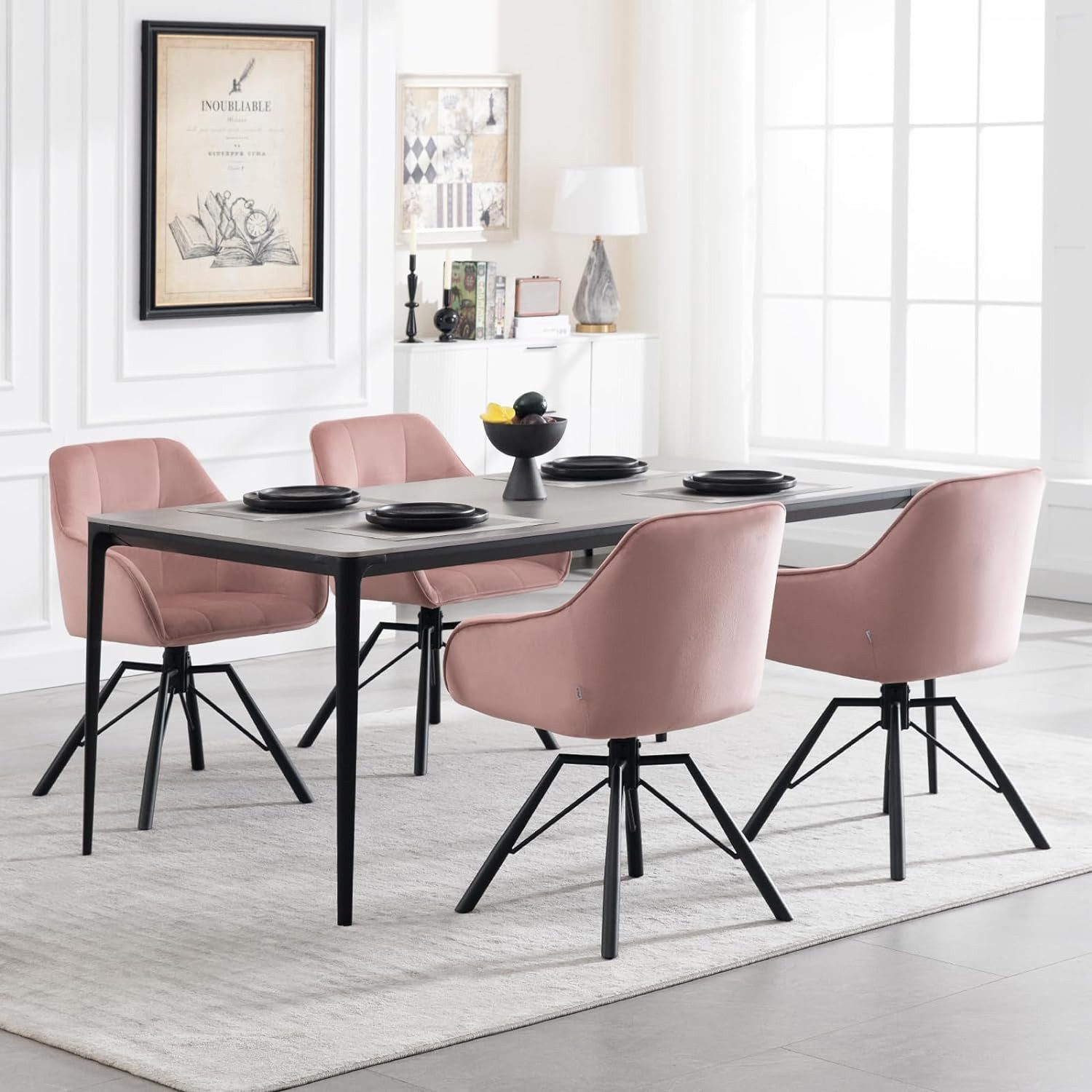 Woltu Polsterstuhl (6 St), drehbar Esszimmerstuhl mit Armlehnen Rückenlehne günstig online kaufen