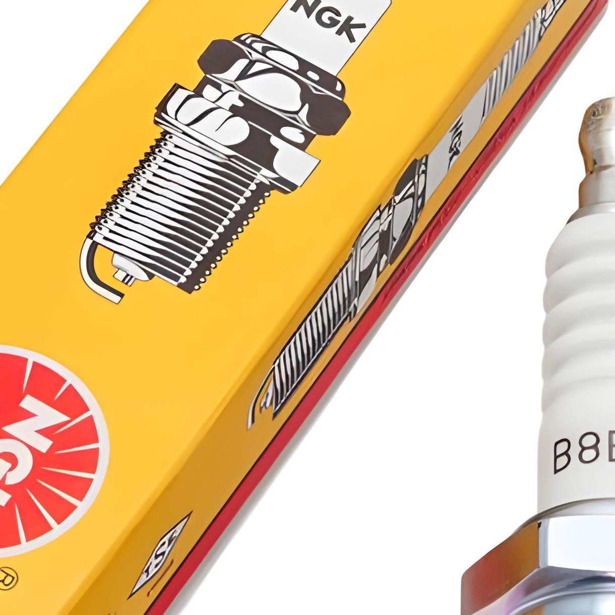NGK Zündkerze Set 2x B8ES Zündkerze, 19,0mm Langgewinde Ø 14,0mm, 1015 / 2411 / 3683