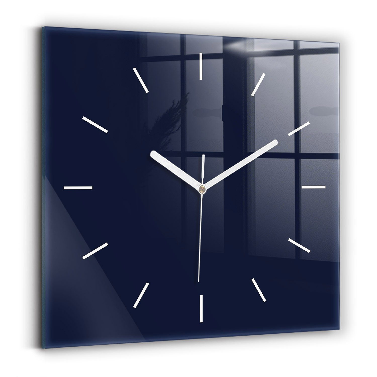 Tulup Wanduhr Glasuhr Modernistische Glaswanduhr 30x30cm Uhr aus gehärtetem Glas