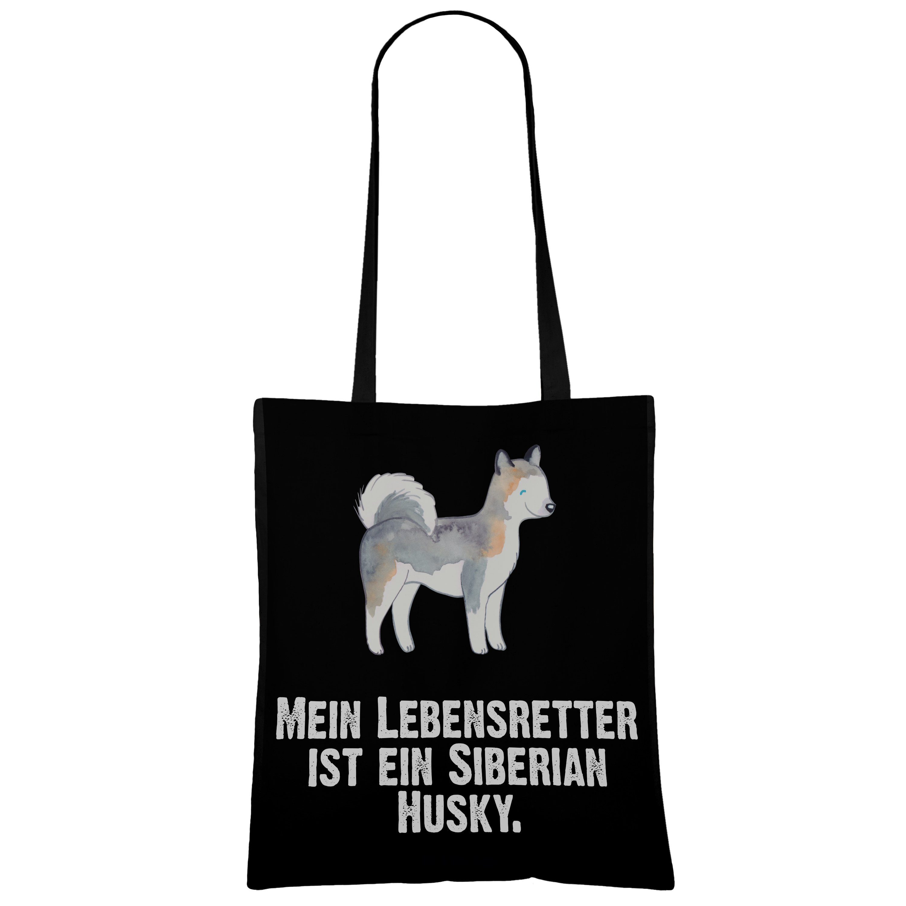 Mr. & Mrs. Schwarz Siberian - Tragetasche Husky Hunde Beuteltasche, Geschenk, Panda (1-tlg) - Lebensretter