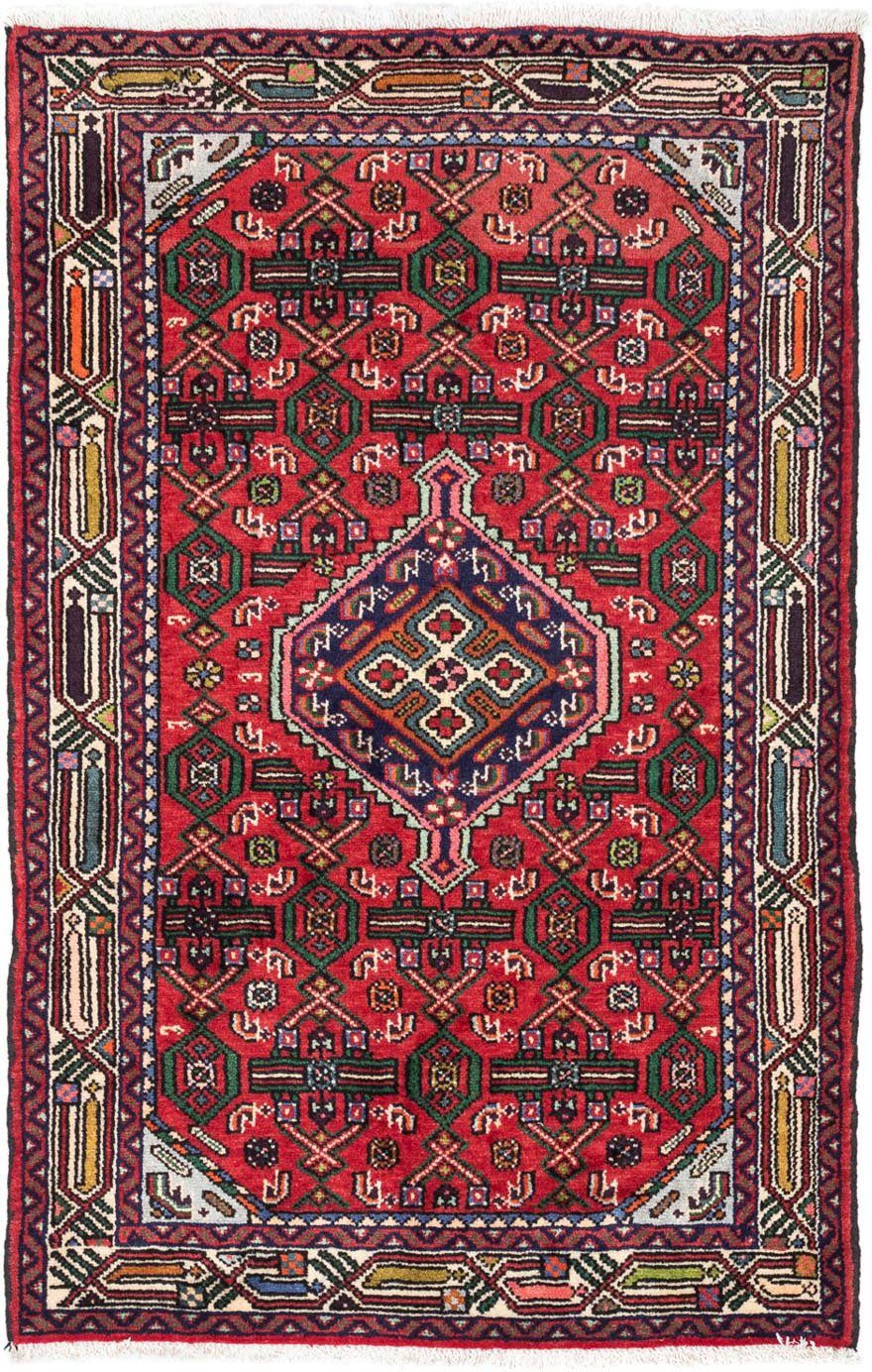 Medaillon 125 mm, morgenland, x 10 80 Hosseinabad Wollteppich Höhe: Handgeknüpft Rosso cm, rechteckig,