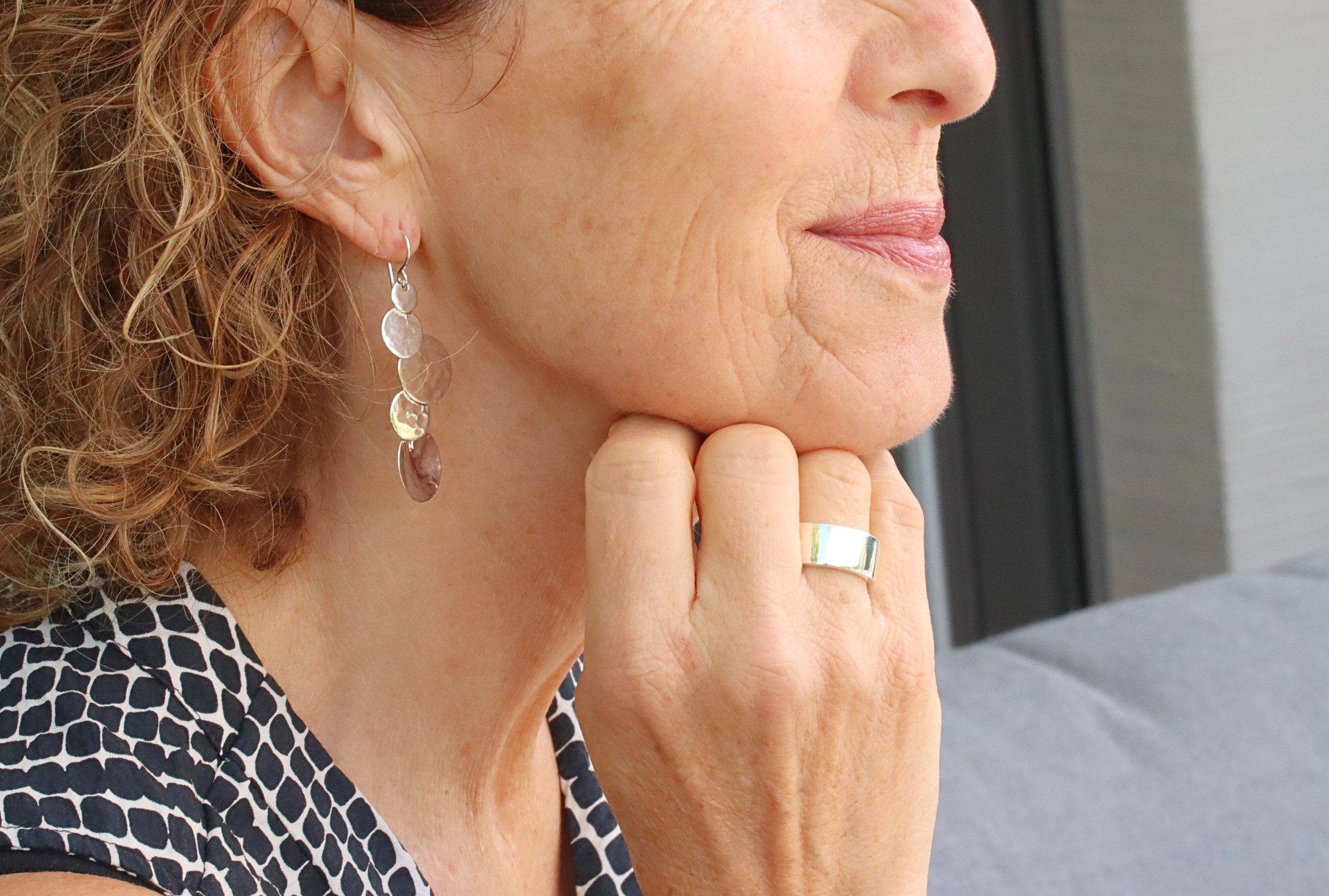 SILBERMOOS Paar Ohrhänger Markante 5-fach-Ohrhänger "Hammerschlag", 925 Ste günstig online kaufen